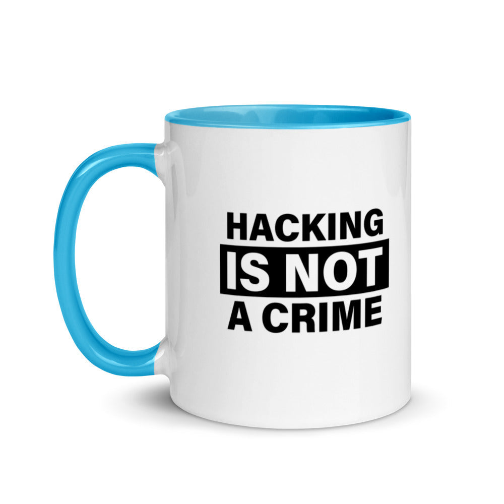 Hacking is not a crime - Mug with Color Inside by DarkByteGear