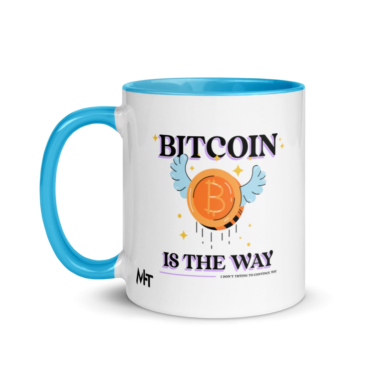 Bitcoin is the way - Mug with Color Inside by DarkByteGear