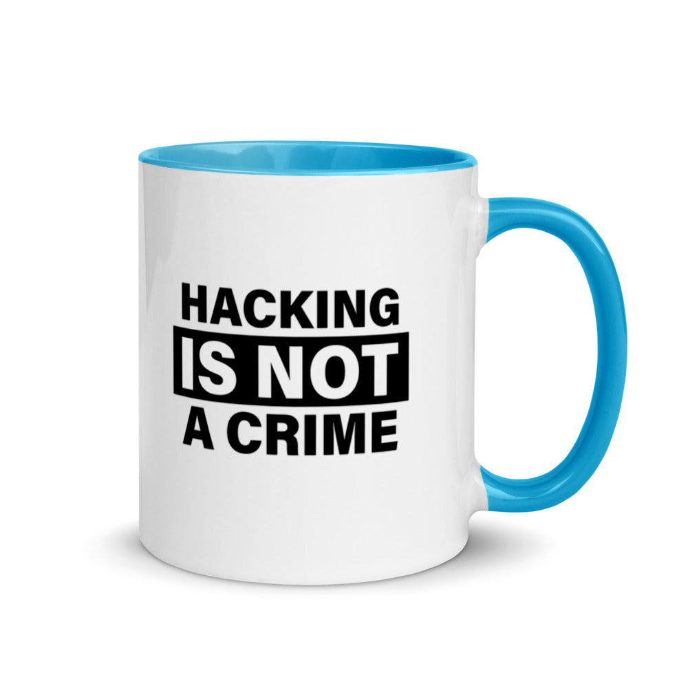 Hacking is not a crime - Mug with Color Inside by DarkByteGear