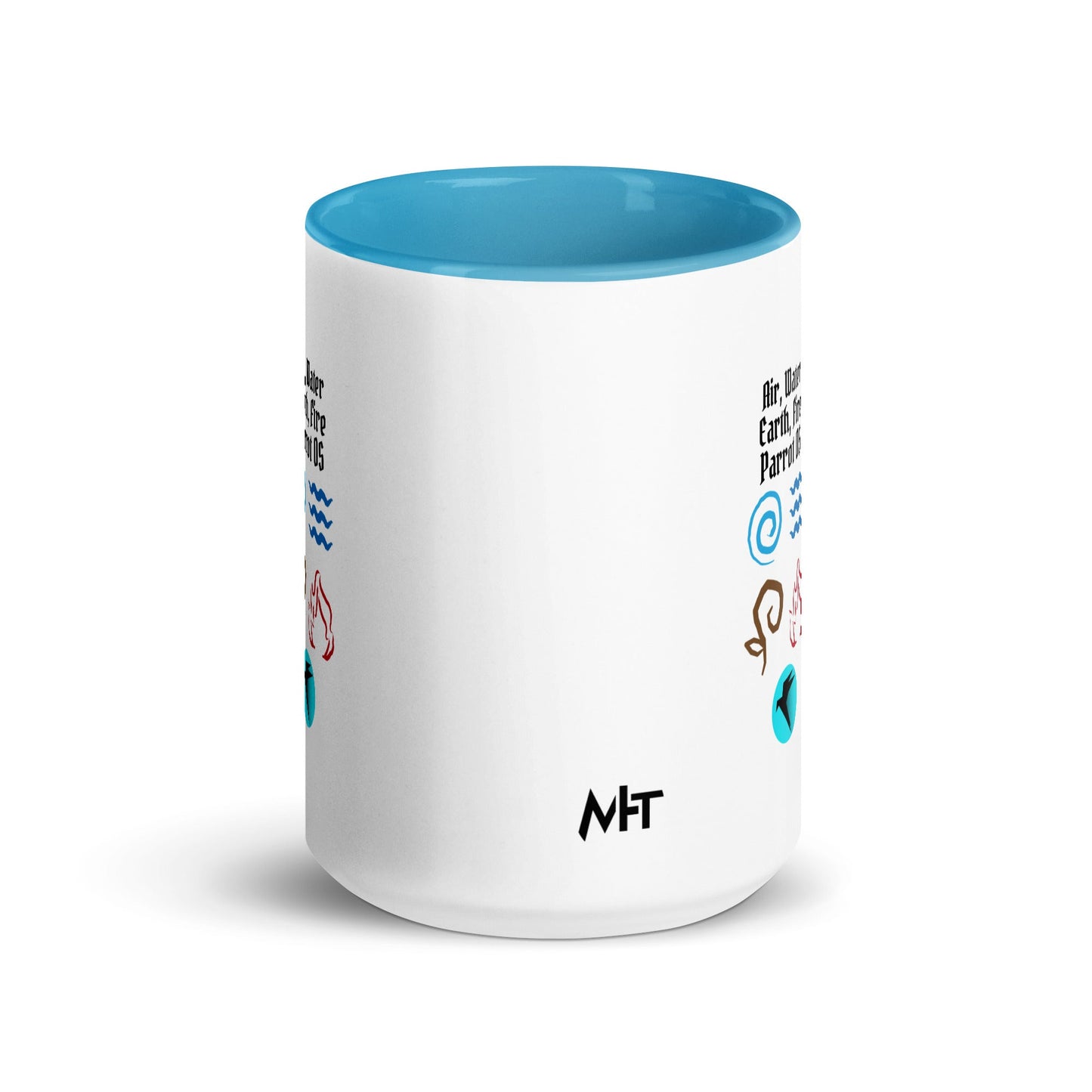 Air, Water, Earth, Fire, Parrot OS - Mug with Color Inside by DarkByteGear