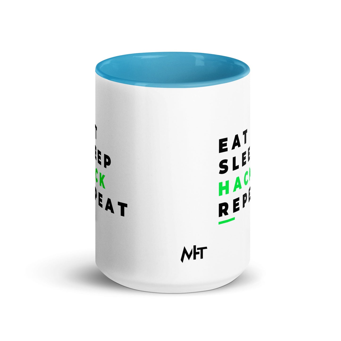 Eat, Sleep, Hack, Repeat V2 - Mug with Color Inside by DarkByteGear