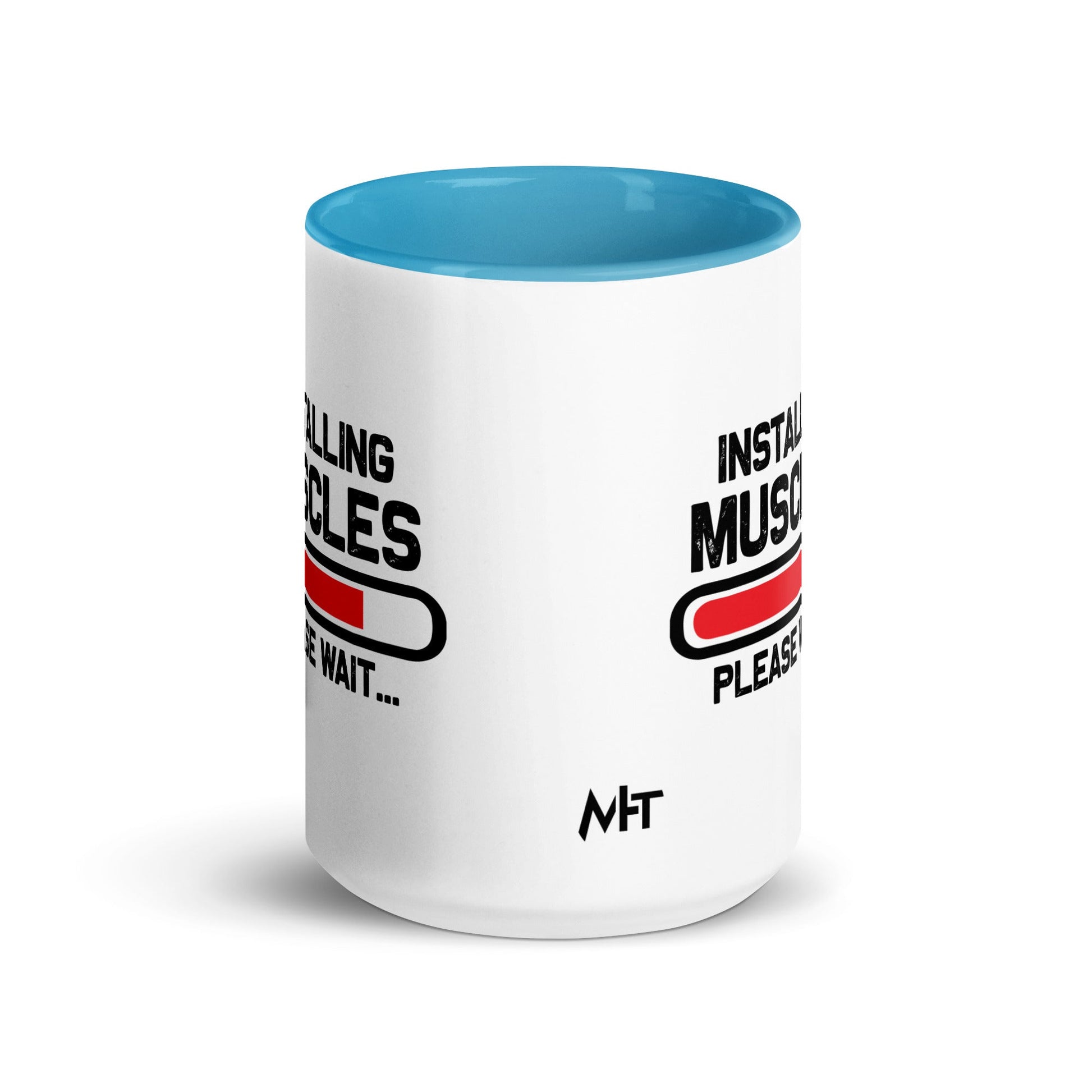 Installing Muscles Please Wait.... - Mug with Color Inside by DarkByteGear