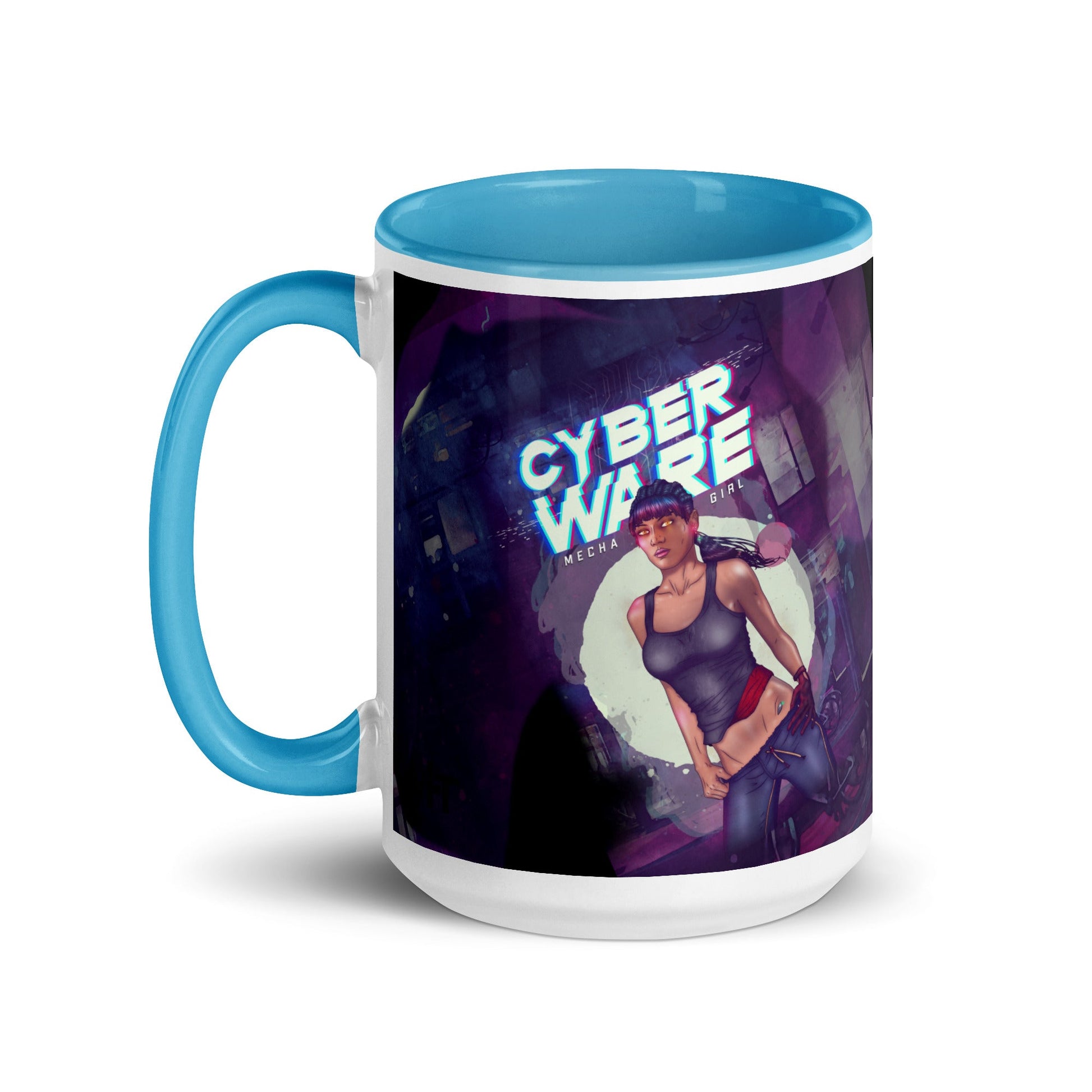Cyberware Mecha Girl - Mug with Color Inside by DarkByteGear