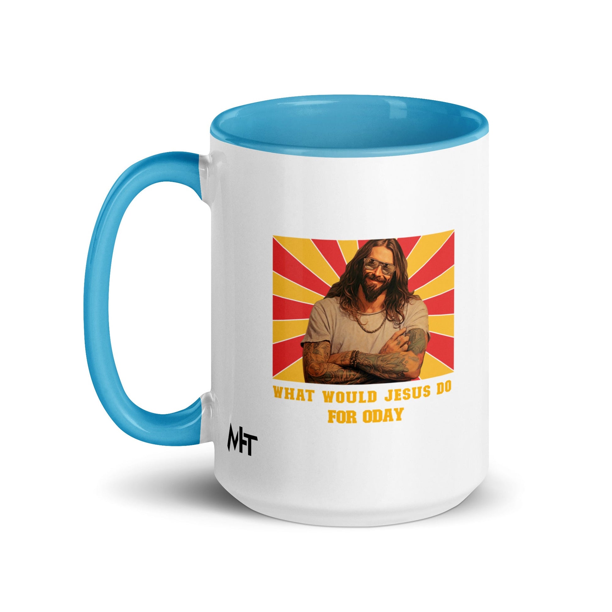 What would Jesus do for 0day v1 - Mug with Color Inside by DarkByteGear
