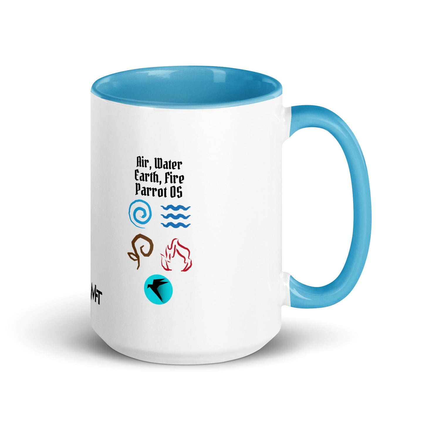 Air, Water, Earth, Fire, Parrot OS - Mug with Color Inside by DarkByteGear