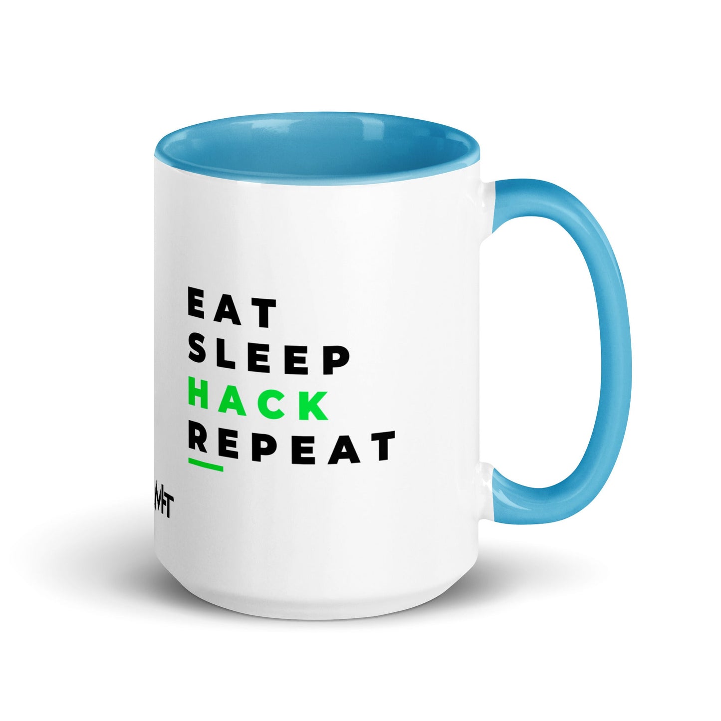 Eat, Sleep, Hack, Repeat V2 - Mug with Color Inside by DarkByteGear