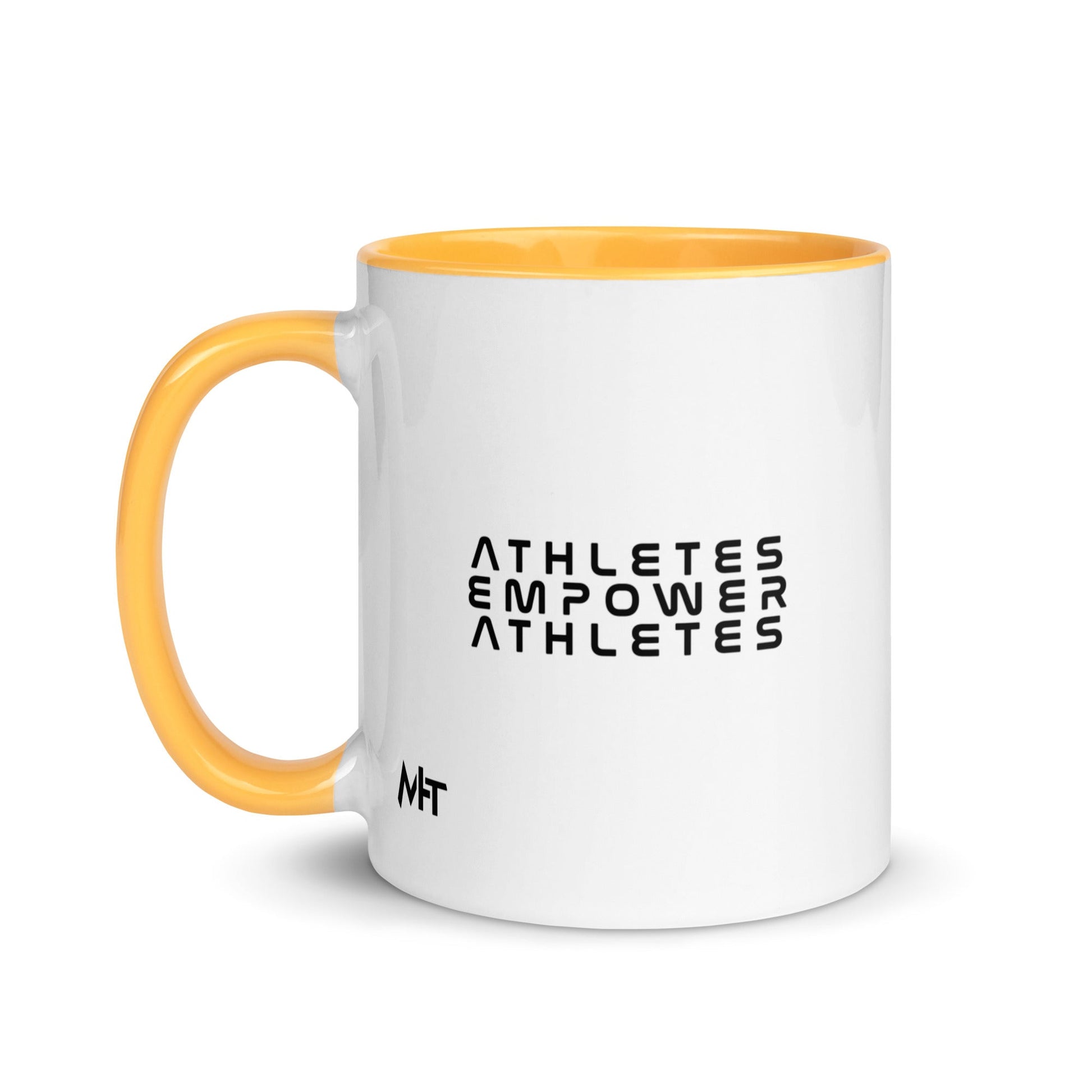 Athletes Empower Athletes - Mug with Color Inside by DarkByteGear