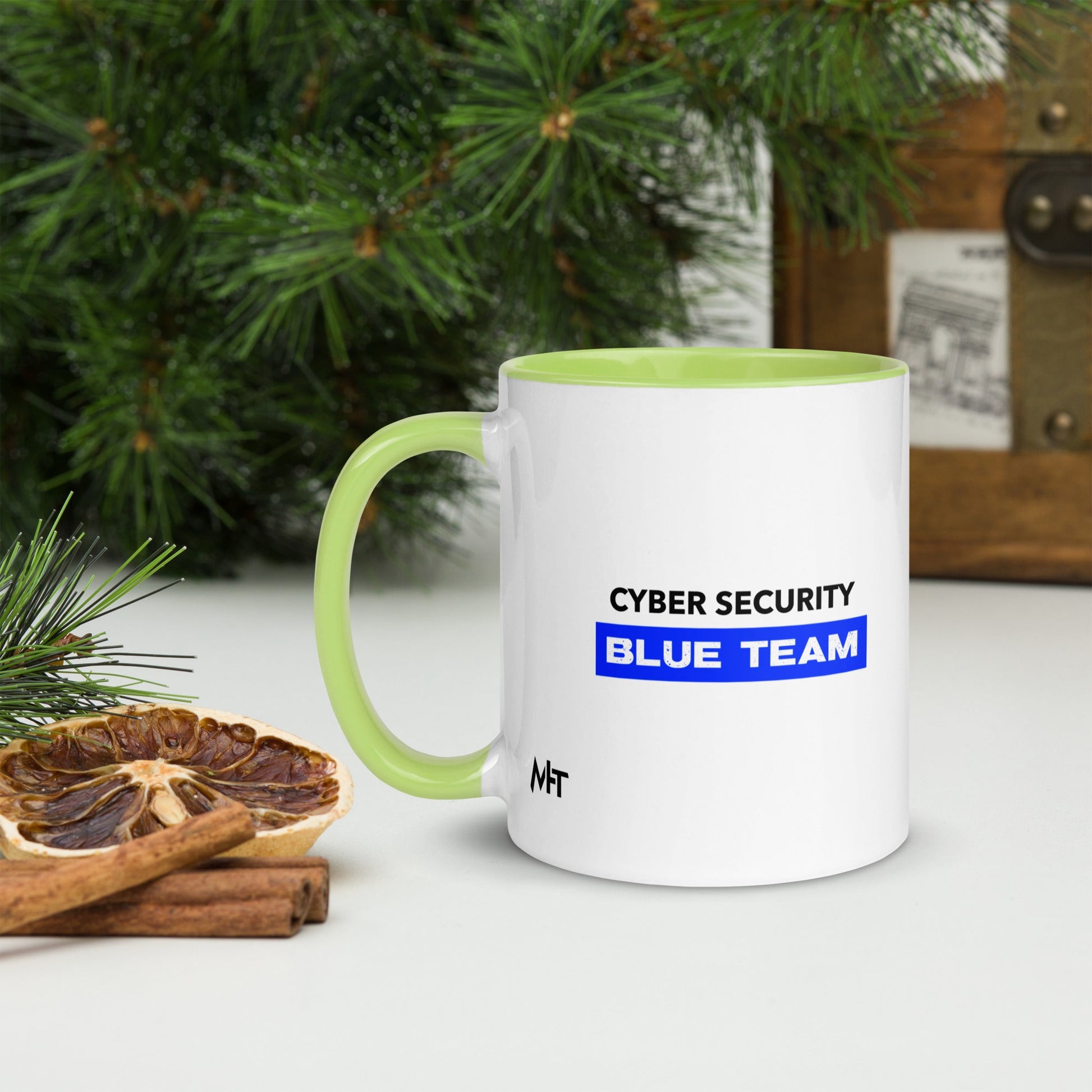 Cyber Security Blue Team V9 - Mug with Color Inside by DarkByteGear