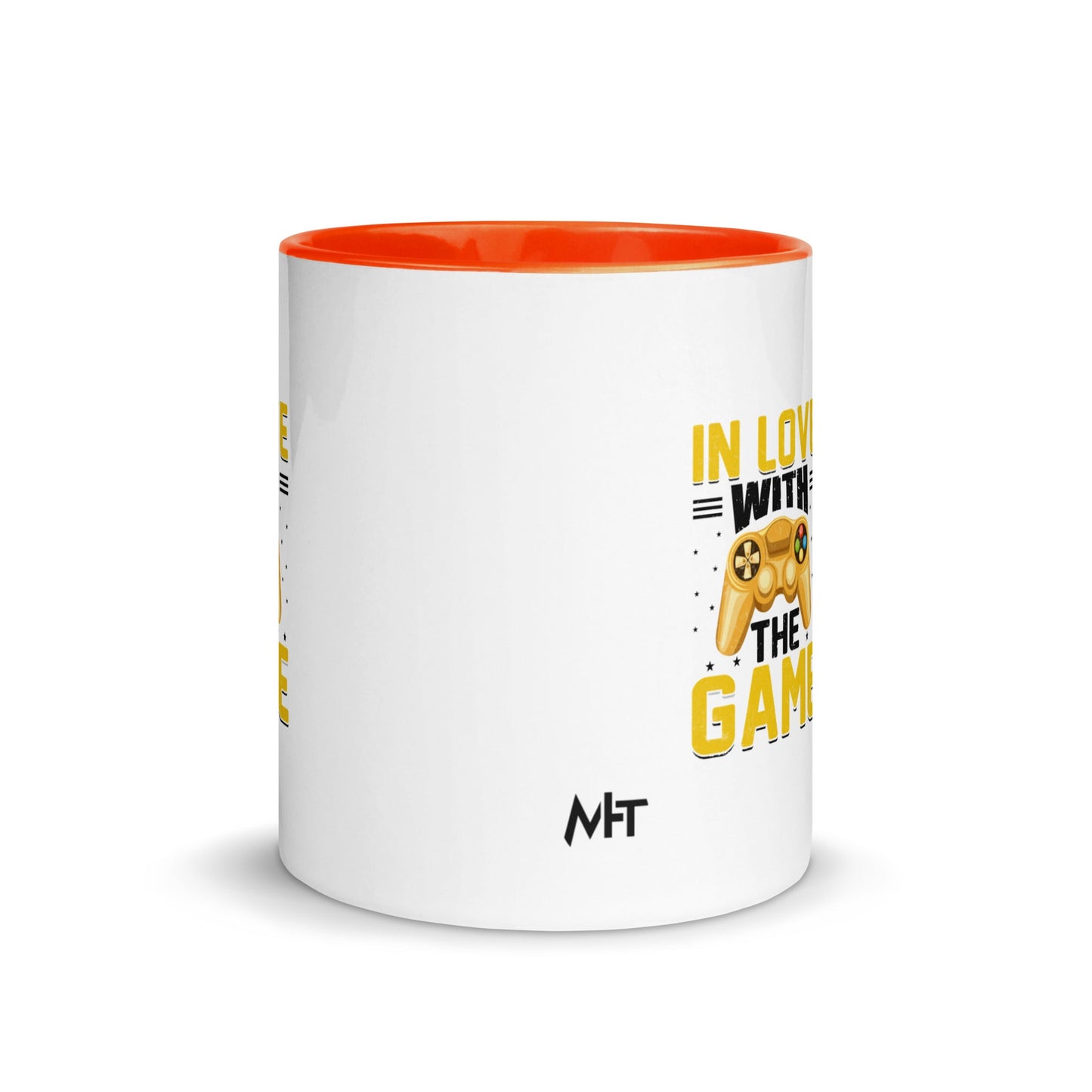In Love With The Game in Dark Text - Mug with Color Inside by DarkByteGear
