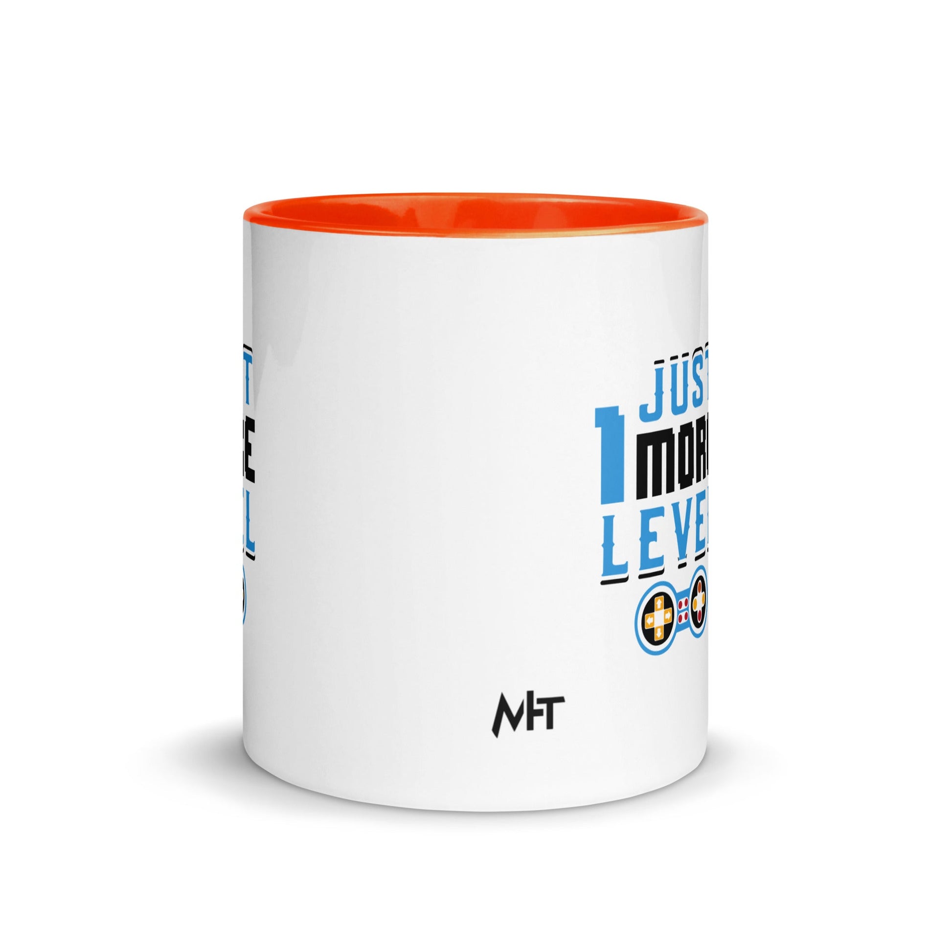 Just 1 More Level in Dark Text - Mug with Color Inside by DarkByteGear