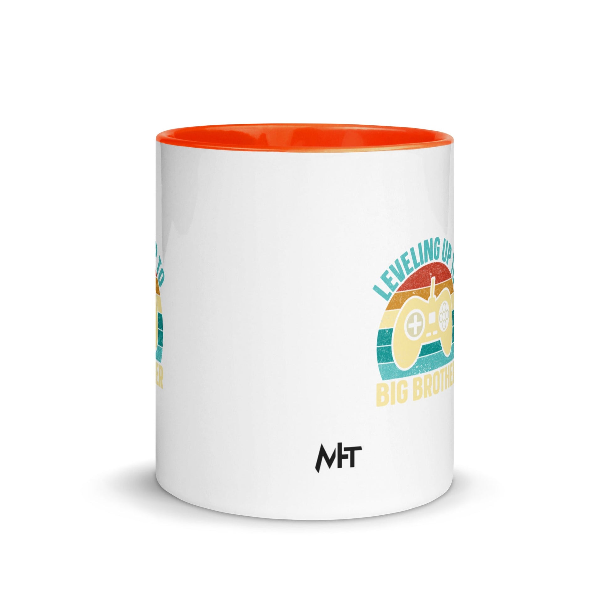 Levelling up to Big Brother V2 in Darker Shade - Mug with Color Inside by DarkByteGear