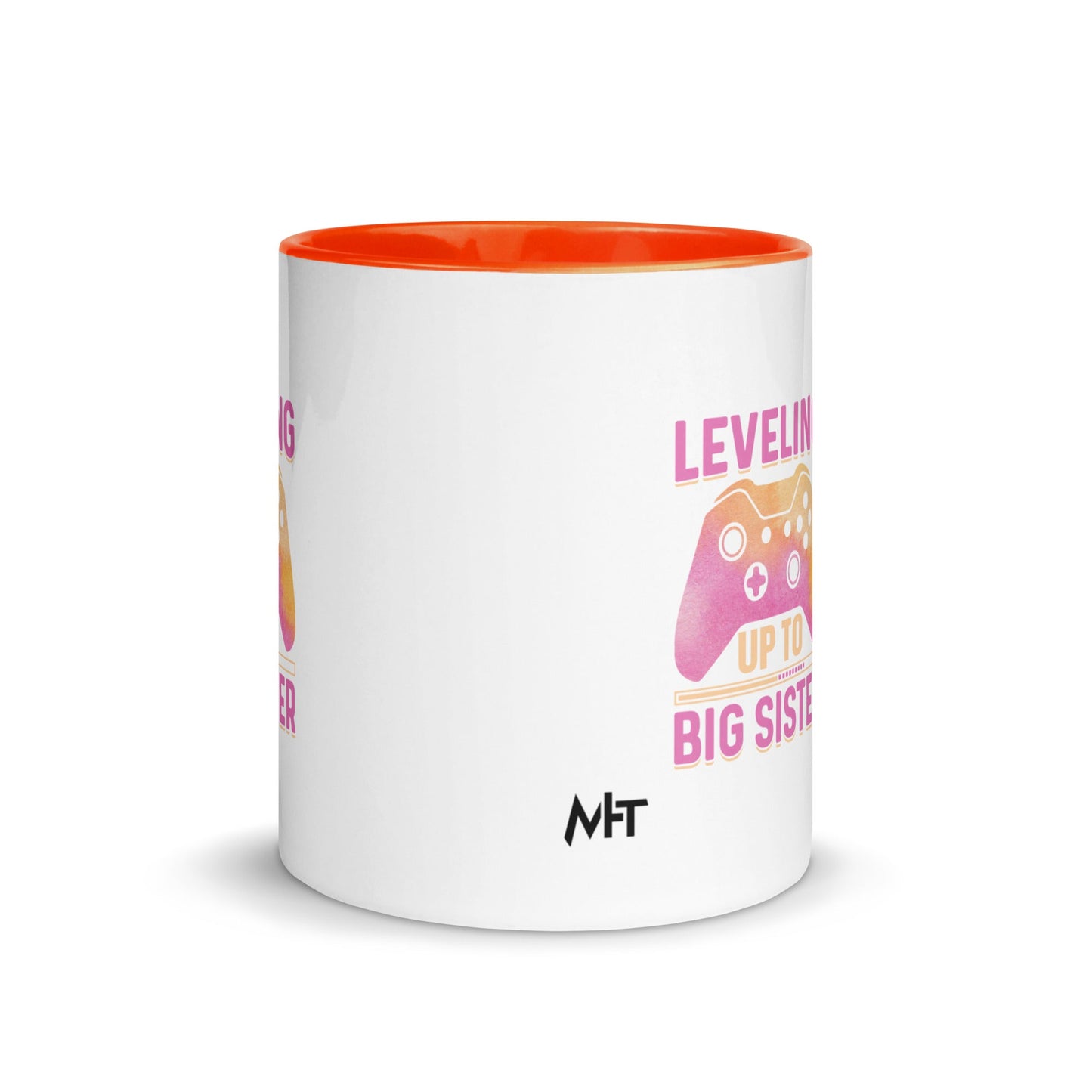 Levelling up to Big Sister for light color - Mug with Color Inside by DarkByteGear