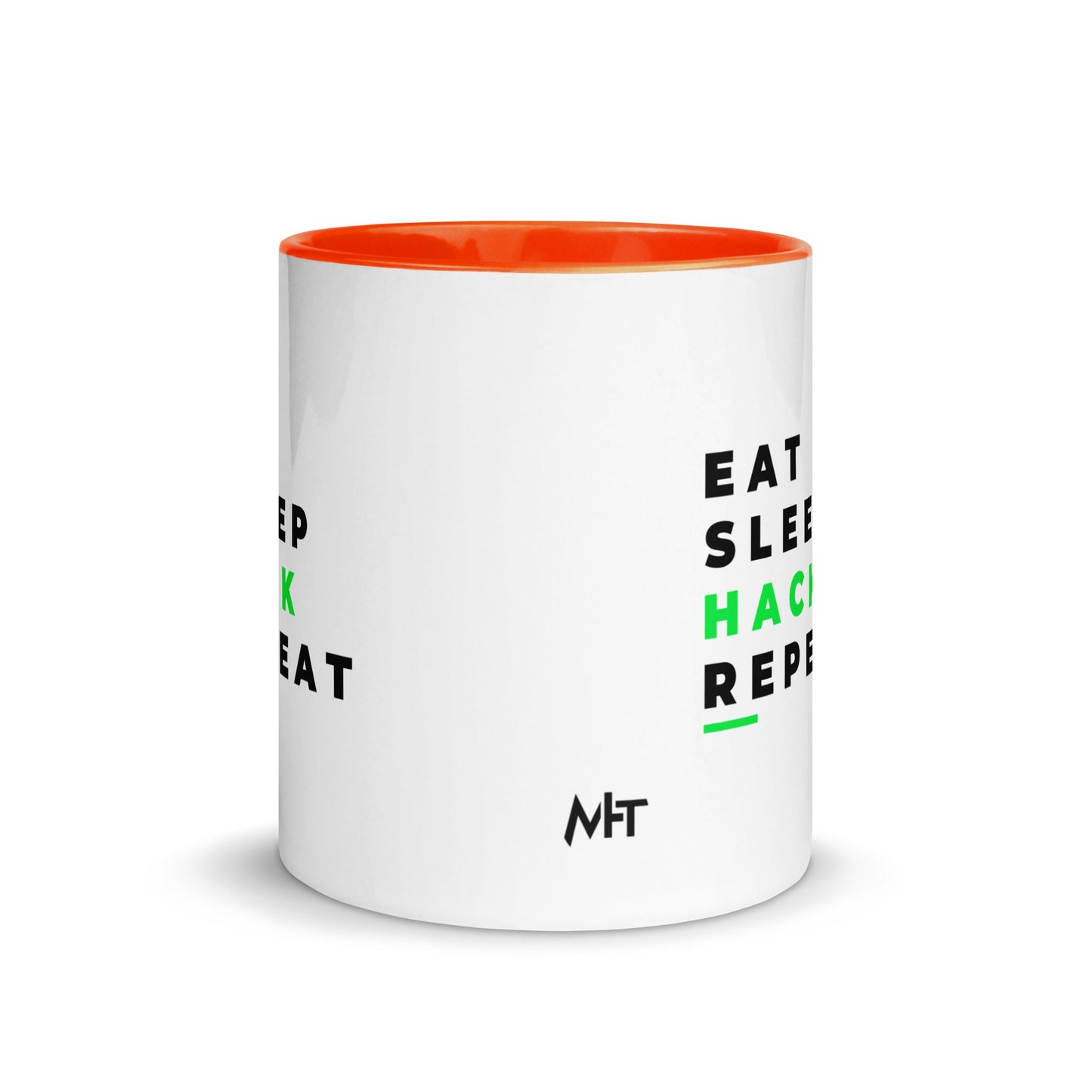 Eat, Sleep, Hack, Repeat V2 - Mug with Color Inside by DarkByteGear