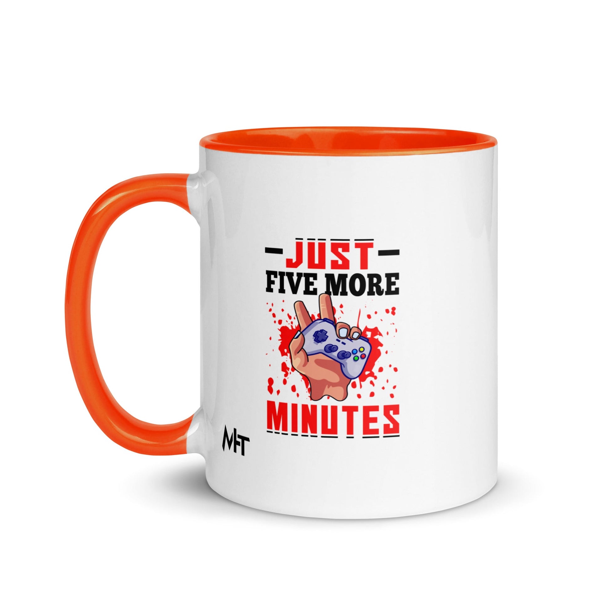 Just 5 more Minutes Rima in Dark Text - Mug with Color Inside by DarkByteGear