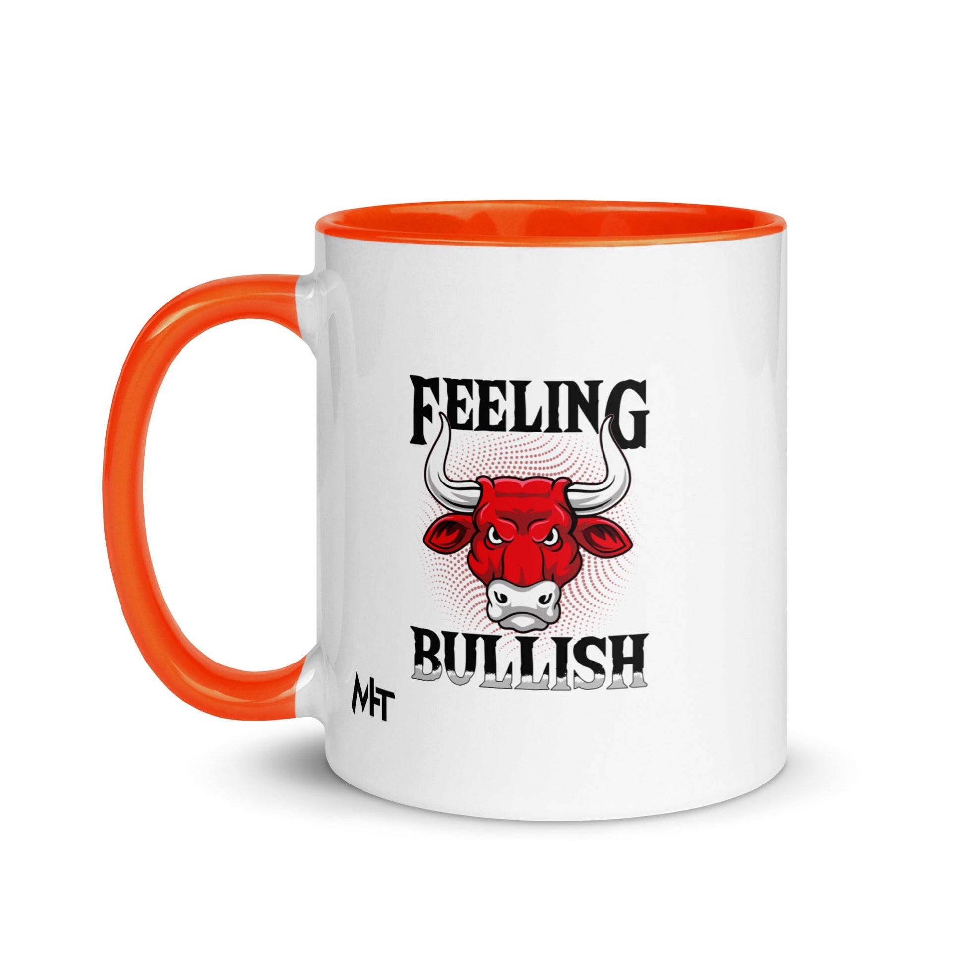Feeling Bullish in Dark Text - Mug with Color Inside by DarkByteGear