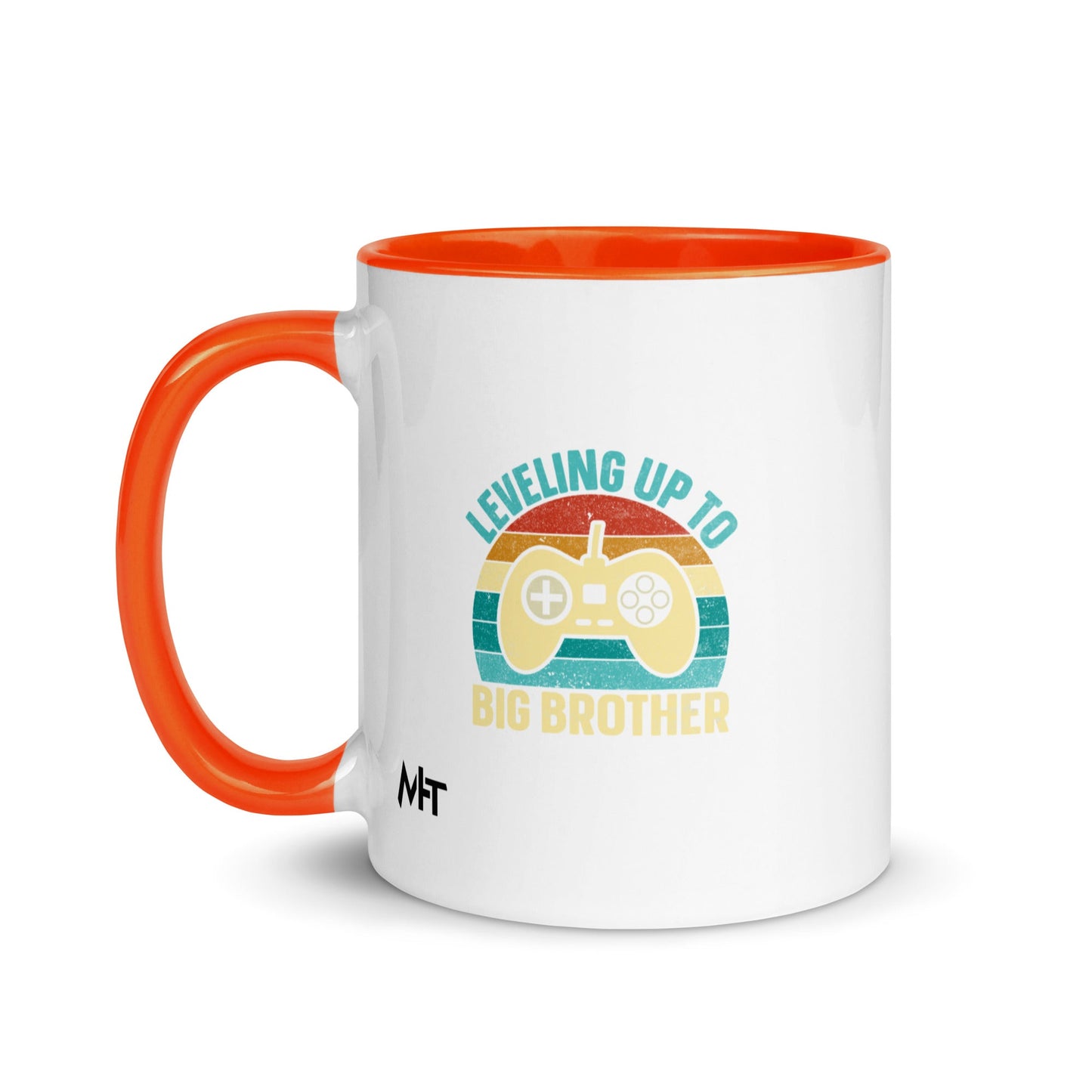 Levelling up to Big Brother V2 in Darker Shade - Mug with Color Inside by DarkByteGear