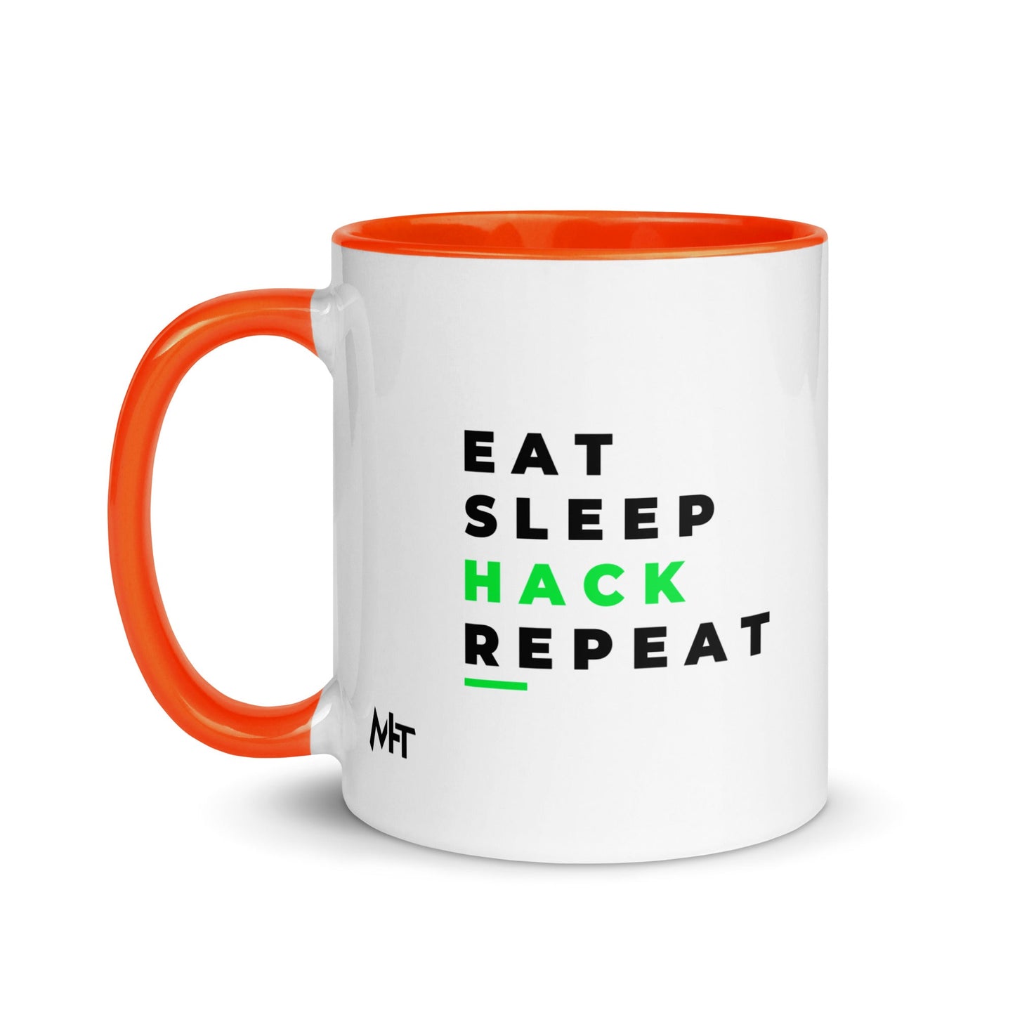 Eat, Sleep, Hack, Repeat V2 - Mug with Color Inside by DarkByteGear