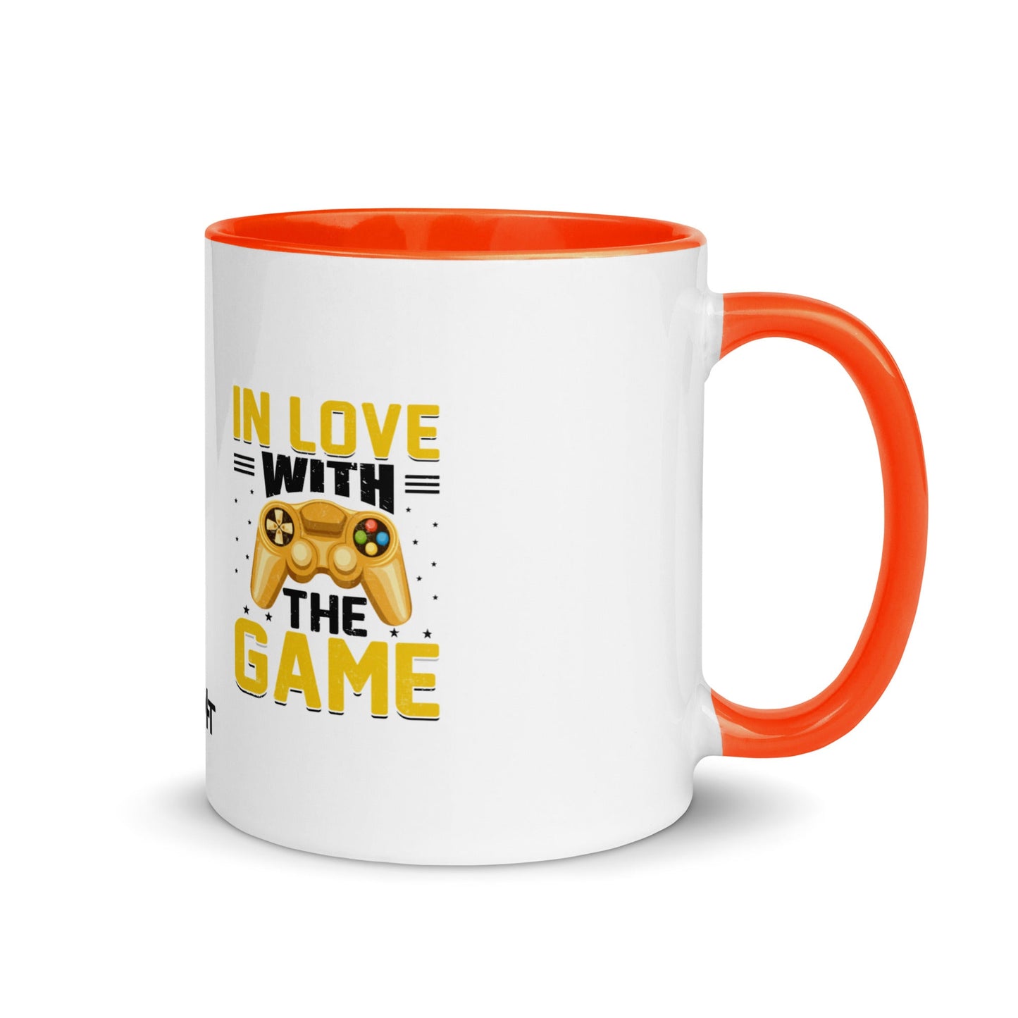 In Love With The Game in Dark Text - Mug with Color Inside by DarkByteGear