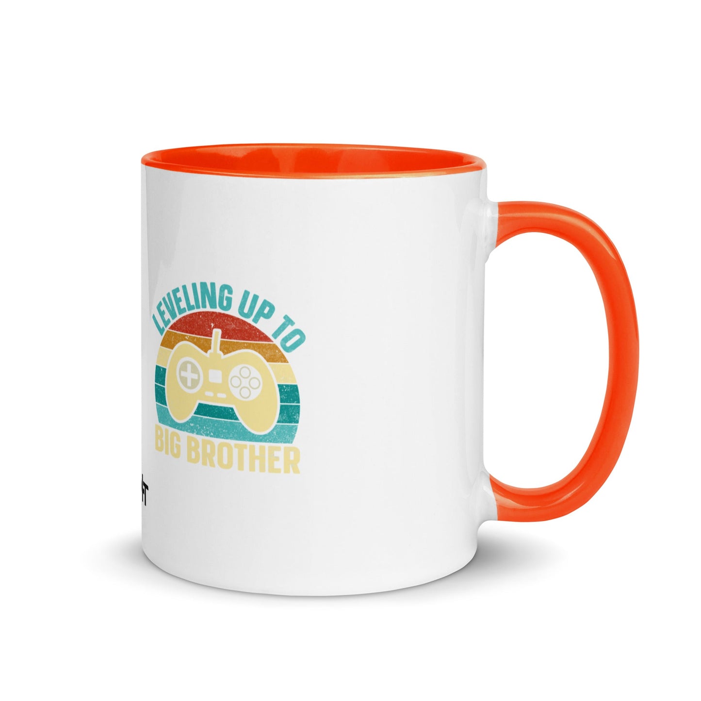 Levelling up to Big Brother V2 in Darker Shade - Mug with Color Inside by DarkByteGear