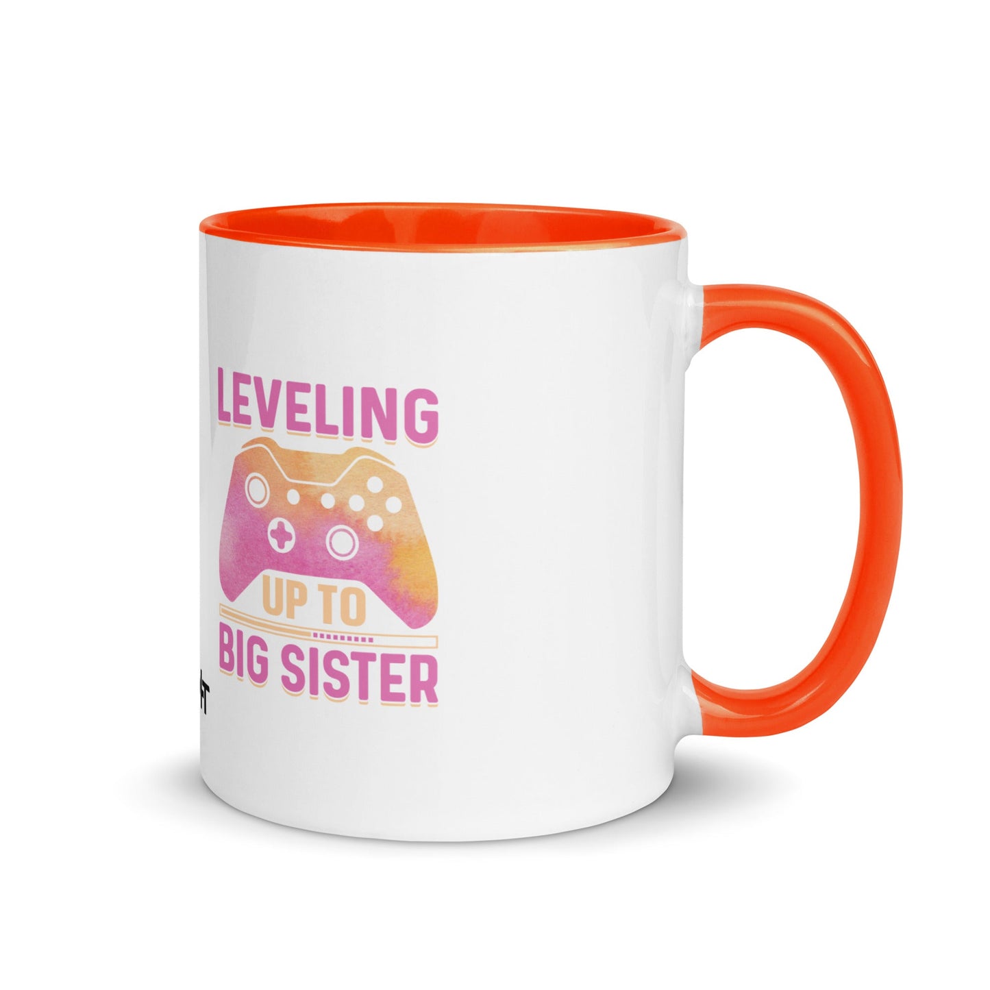 Levelling up to Big Sister for light color - Mug with Color Inside by DarkByteGear