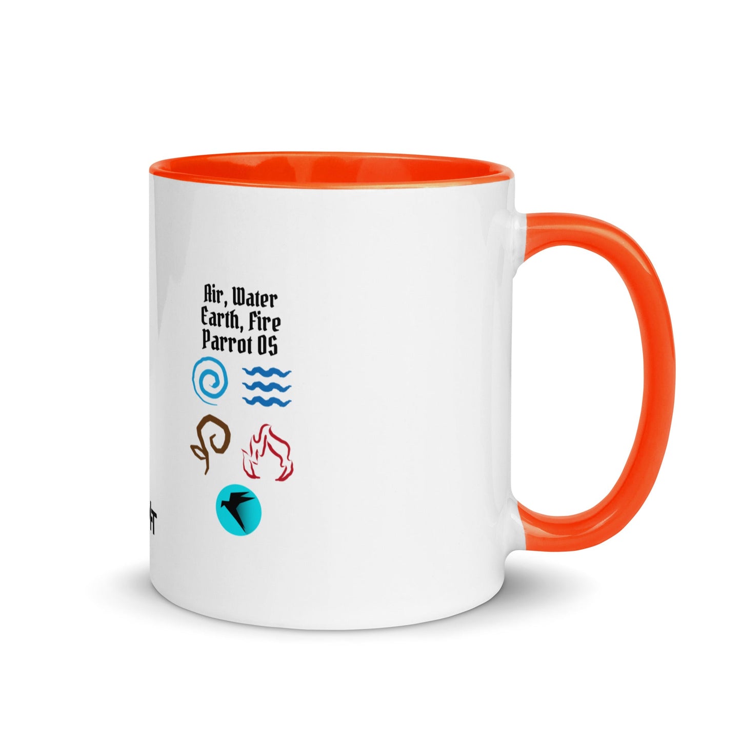 Air, Water, Earth, Fire, Parrot OS - Mug with Color Inside by DarkByteGear