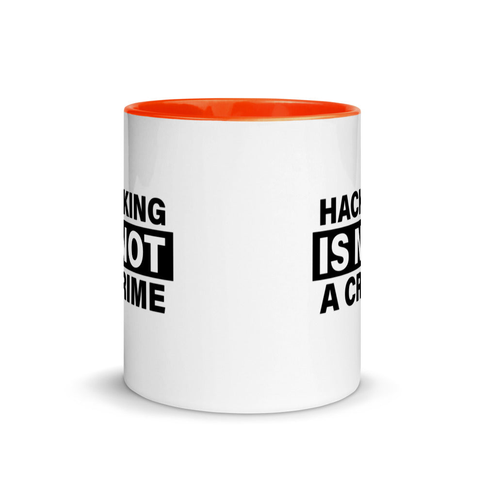Hacking is not a crime - Mug with Color Inside by DarkByteGear