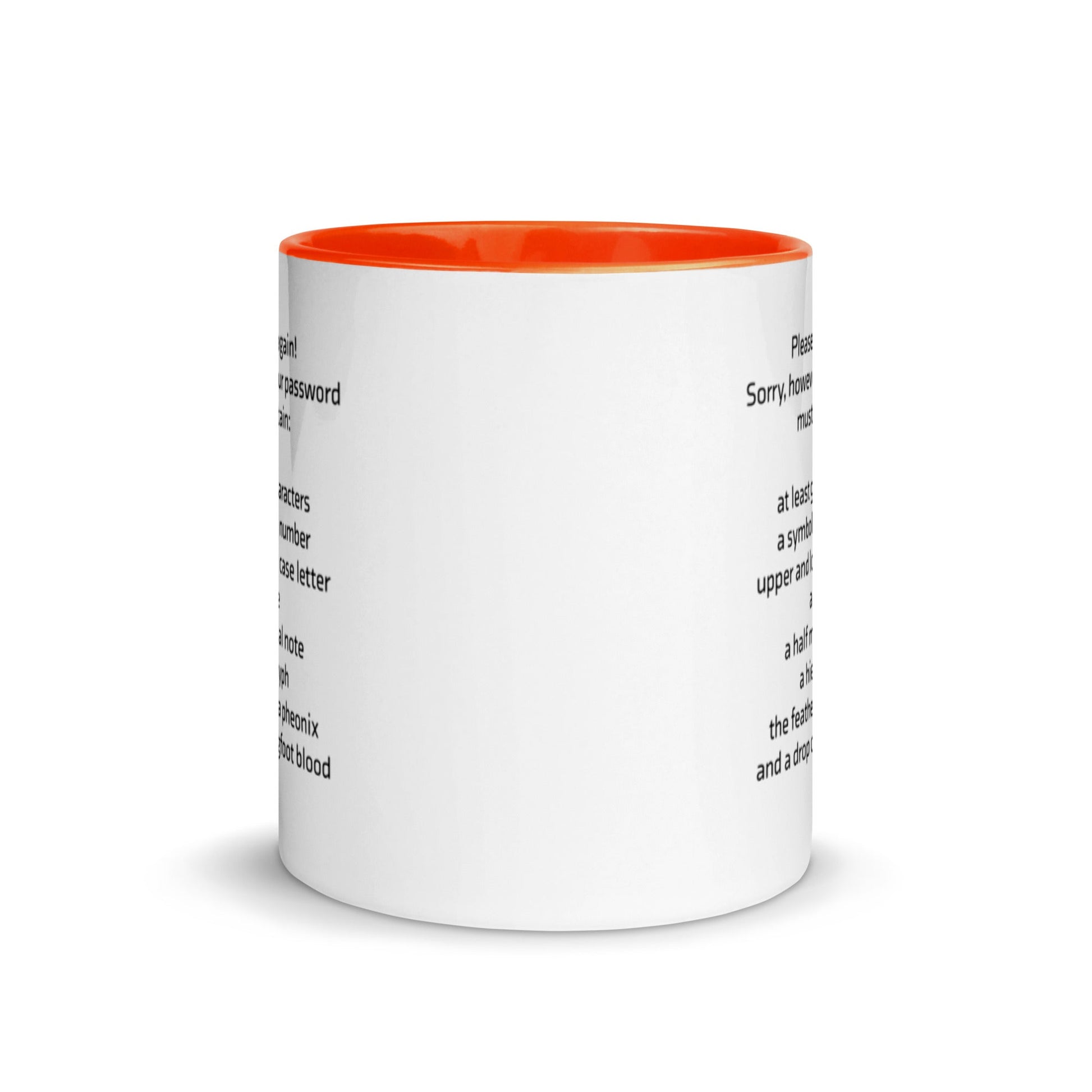 Sorry, however your password must contain - Mug with Color Inside by DarkByteGear