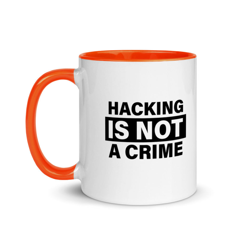 Hacking is not a crime - Mug with Color Inside by DarkByteGear