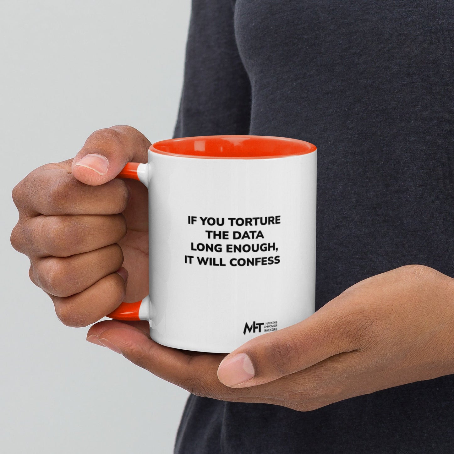 If you torture the data - Mug with Color Inside by DarkByteGear