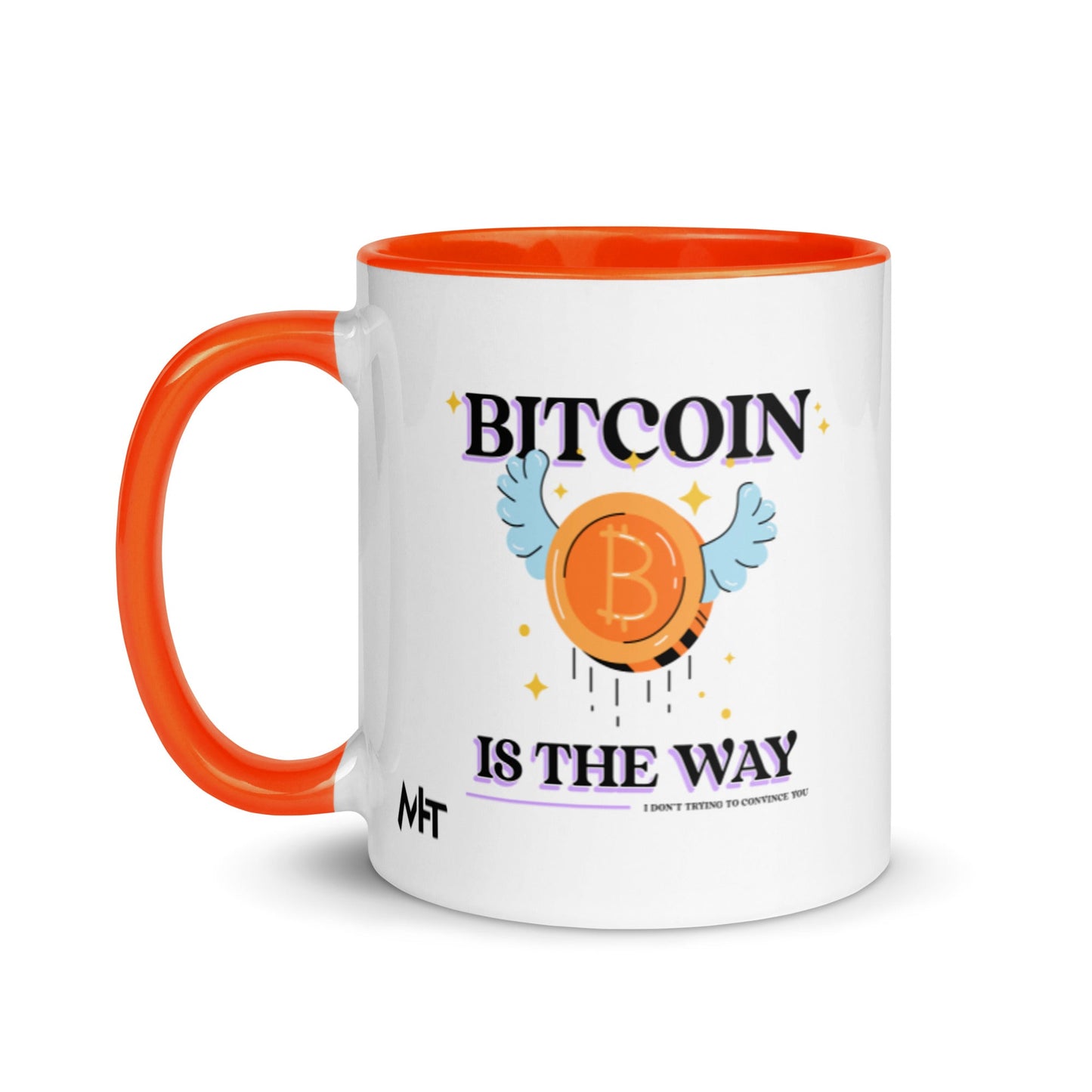 Bitcoin is the way - Mug with Color Inside by DarkByteGear