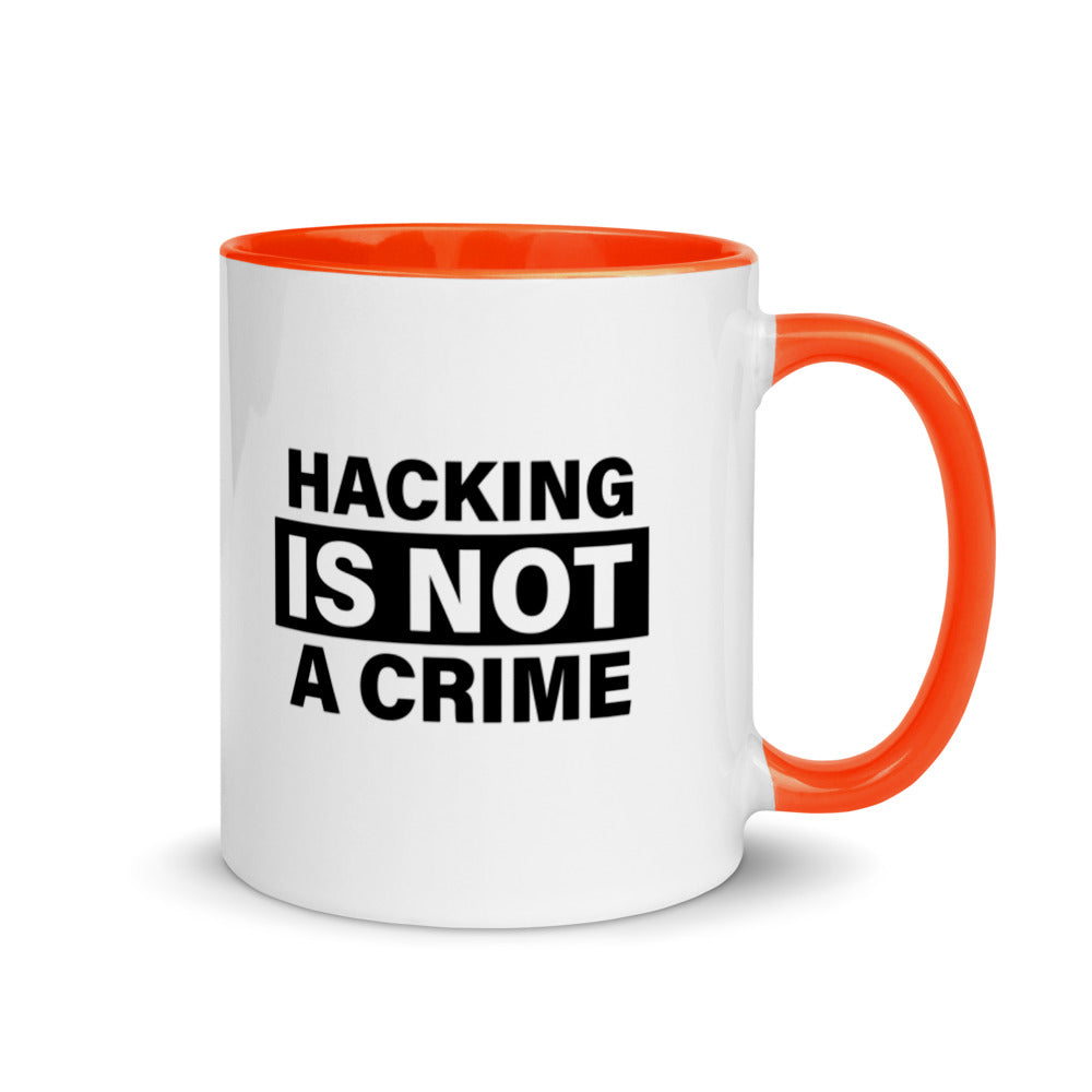 Hacking is not a crime - Mug with Color Inside by DarkByteGear