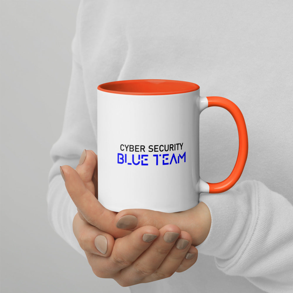 Cybersecurity Blue Team v4 - Mug with Color Inside by DarkByteGear