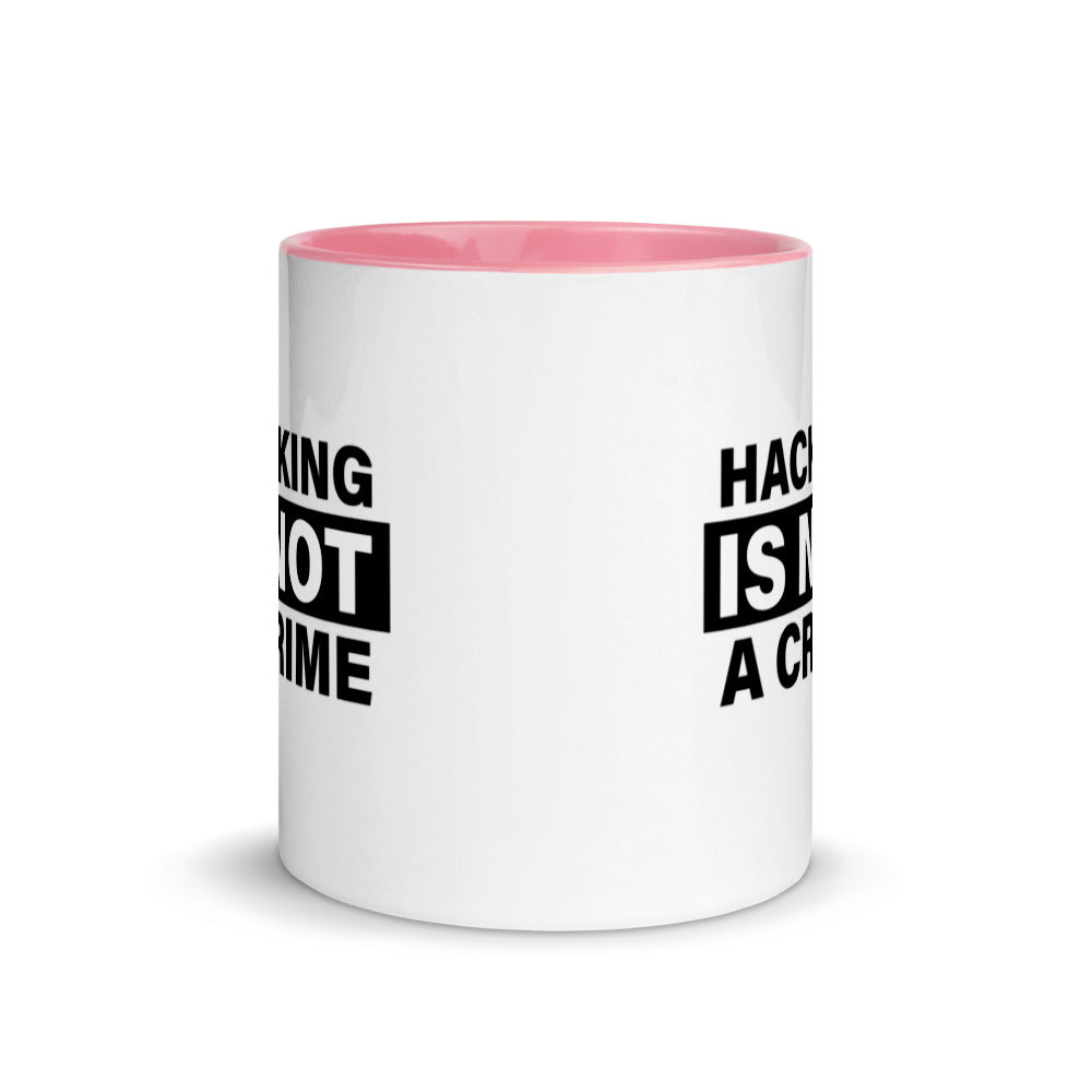Hacking is not a crime - Mug with Color Inside by DarkByteGear