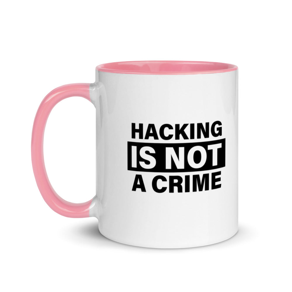 Hacking is not a crime - Mug with Color Inside by DarkByteGear