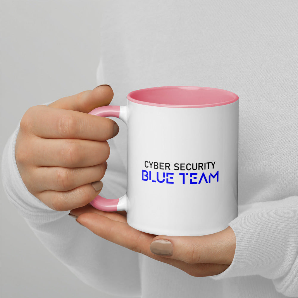 Cybersecurity Blue Team v4 - Mug with Color Inside by DarkByteGear