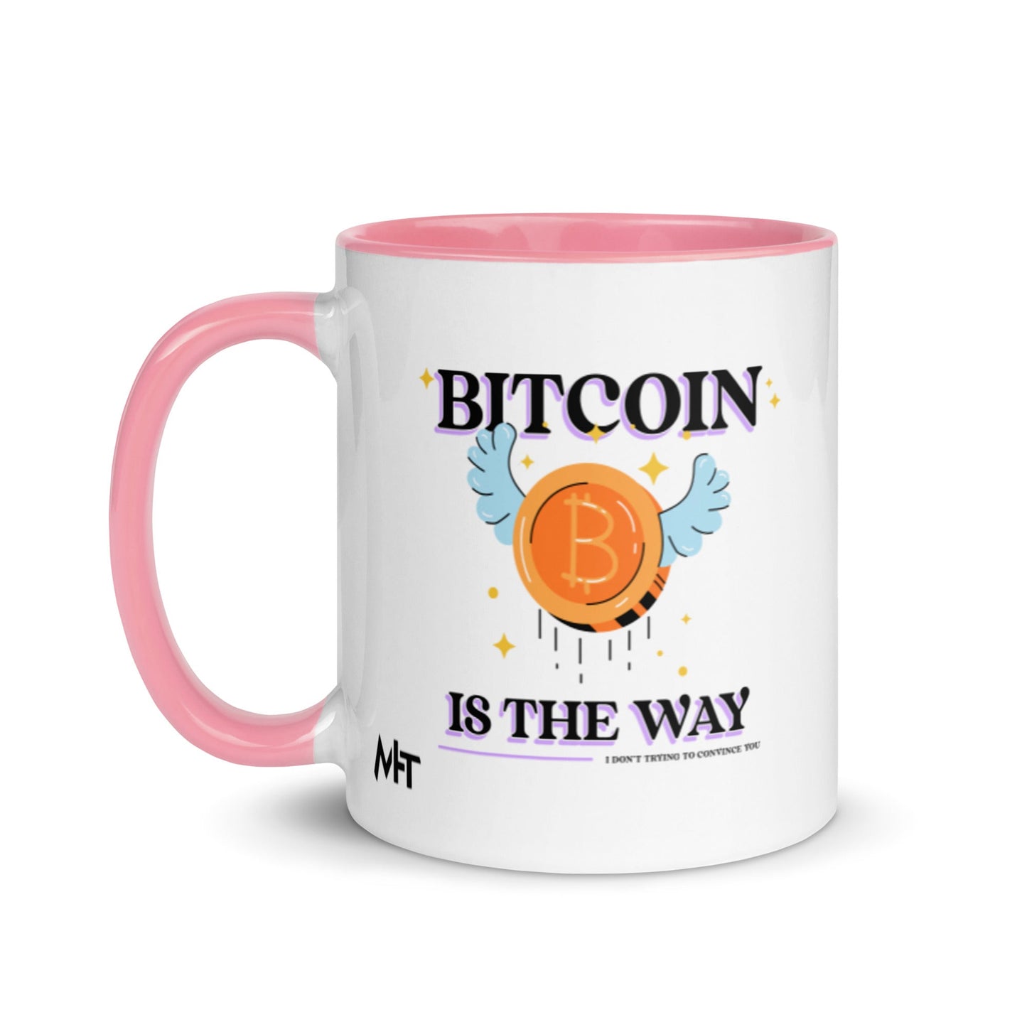 Bitcoin is the way - Mug with Color Inside by DarkByteGear