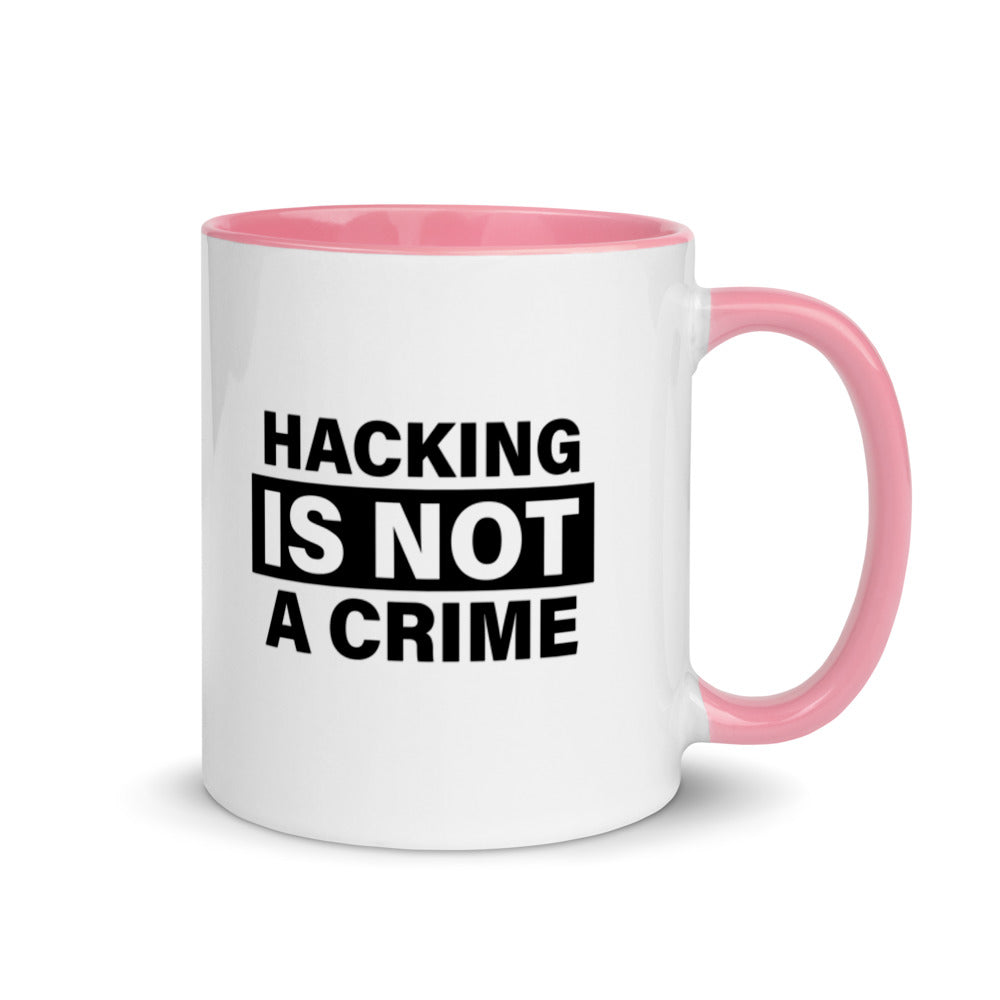 Hacking is not a crime - Mug with Color Inside by DarkByteGear