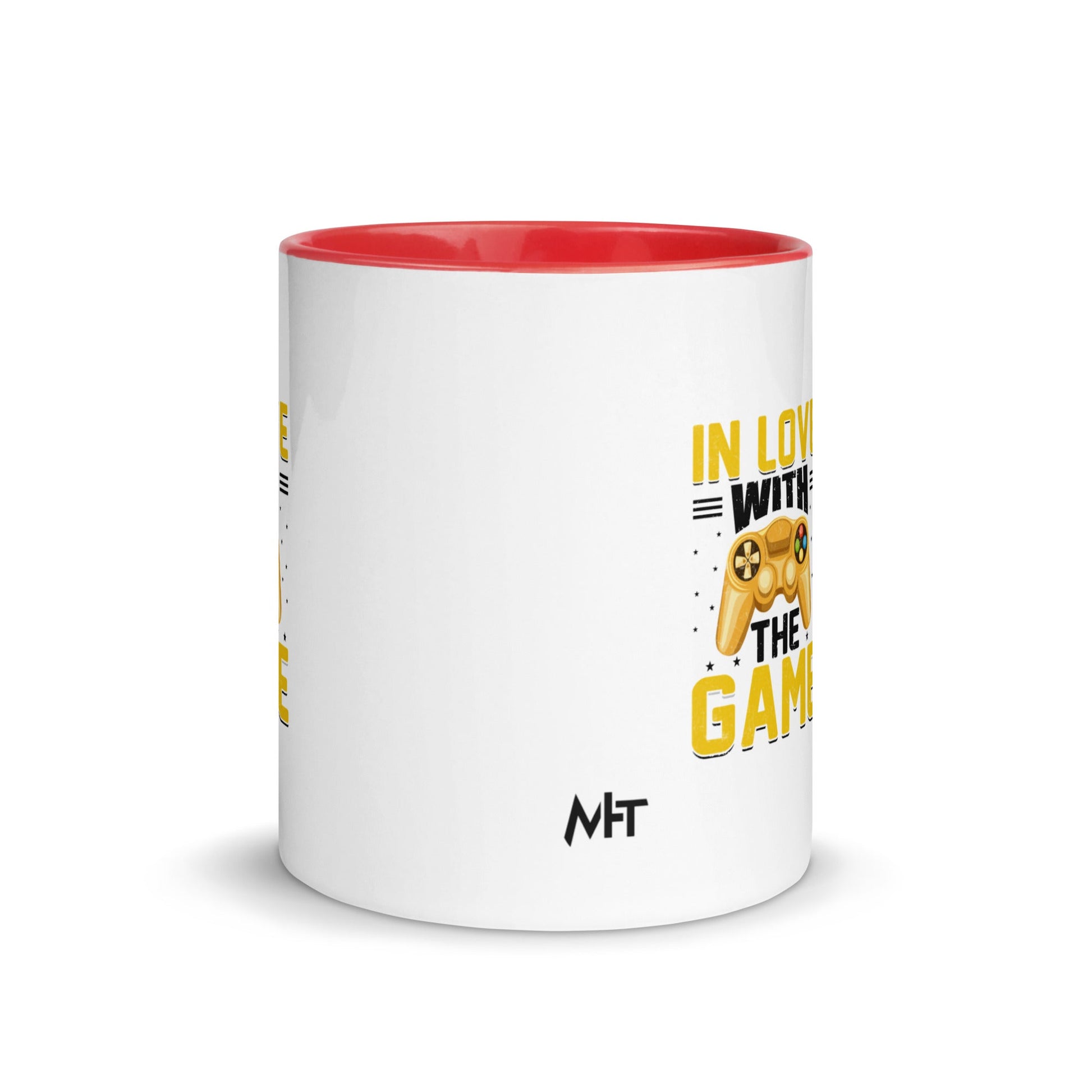In Love With The Game in Dark Text - Mug with Color Inside by DarkByteGear