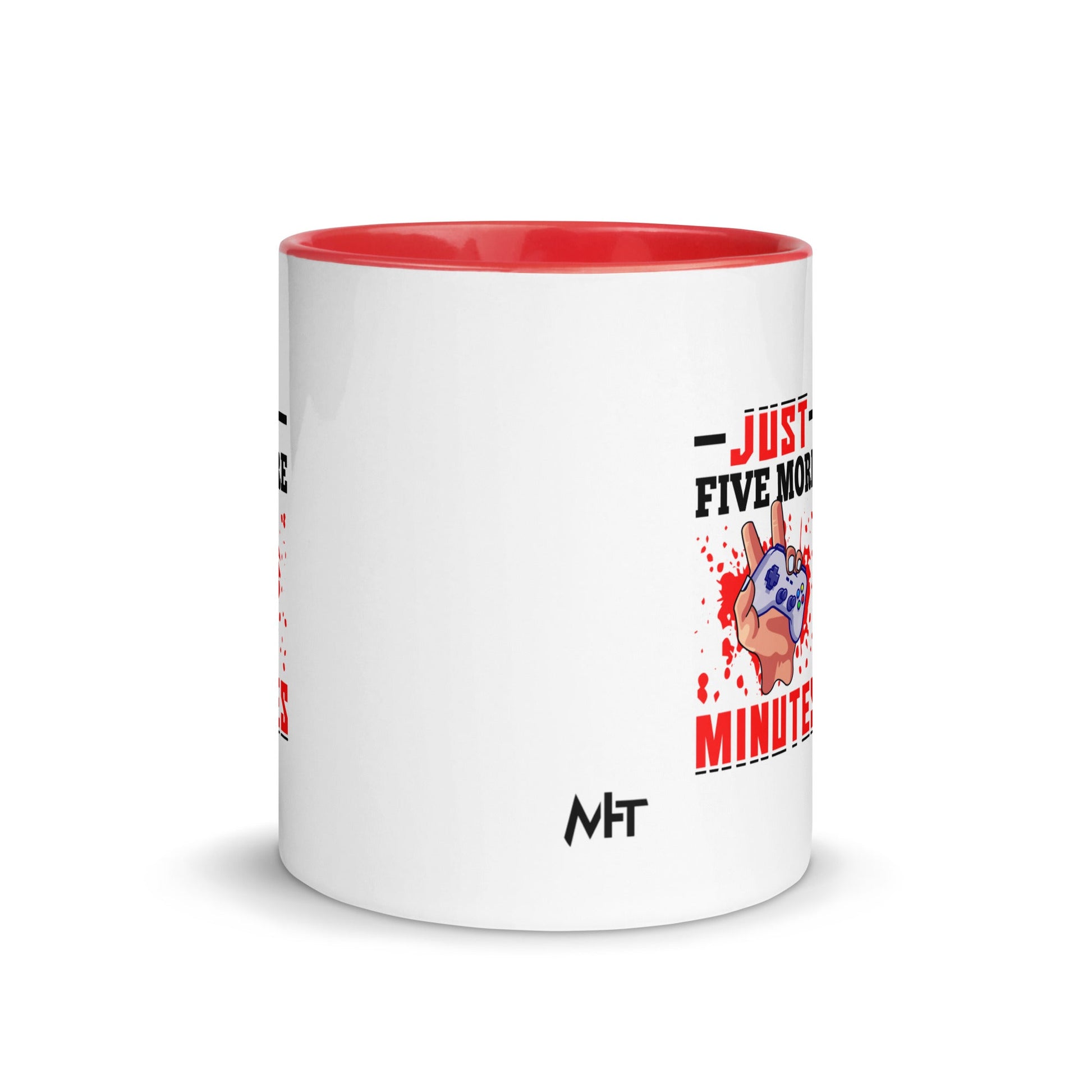 Just 5 more Minutes Rima in Dark Text - Mug with Color Inside by DarkByteGear
