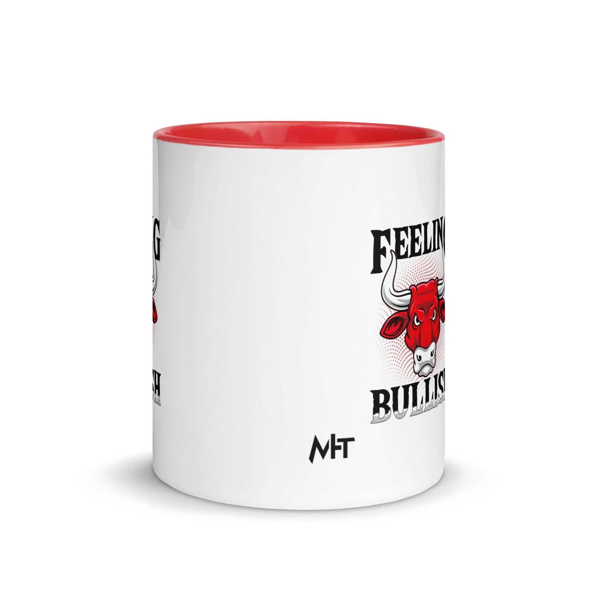 Feeling Bullish in Dark Text - Mug with Color Inside by DarkByteGear