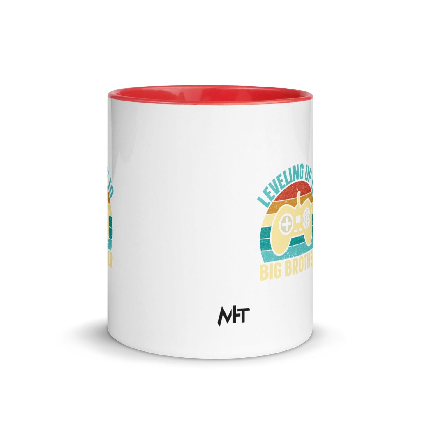 Levelling up to Big Brother V2 in Darker Shade - Mug with Color Inside by DarkByteGear