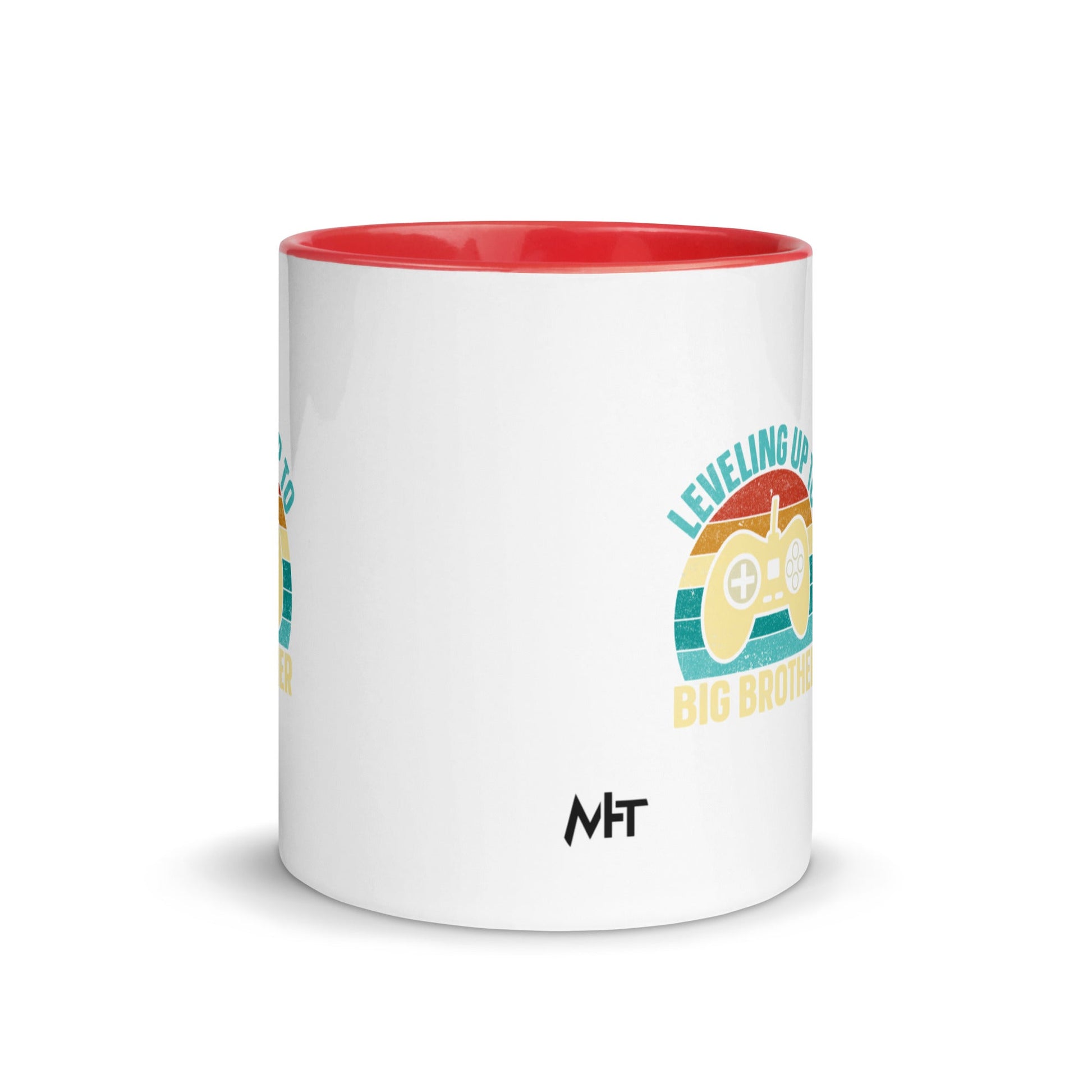 Levelling up to Big Brother V2 in Darker Shade - Mug with Color Inside by DarkByteGear