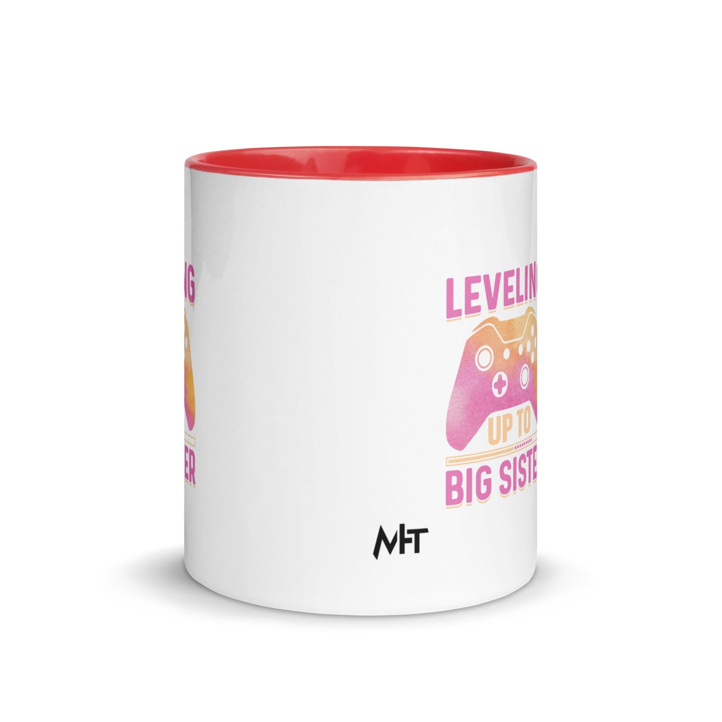 Levelling up to Big Sister for light color - Mug with Color Inside by DarkByteGear