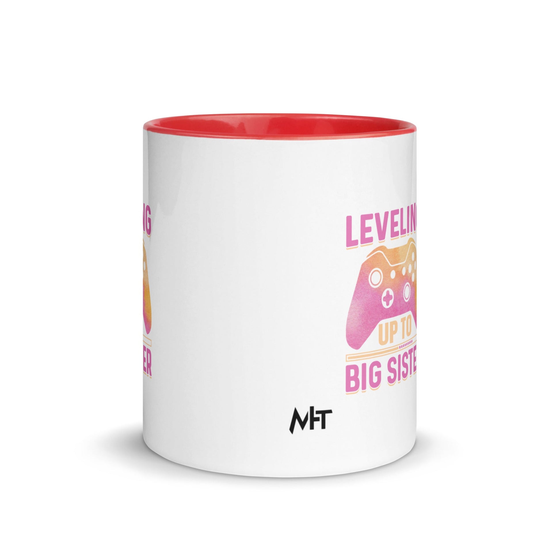 Levelling up to Big Sister for light color - Mug with Color Inside by DarkByteGear