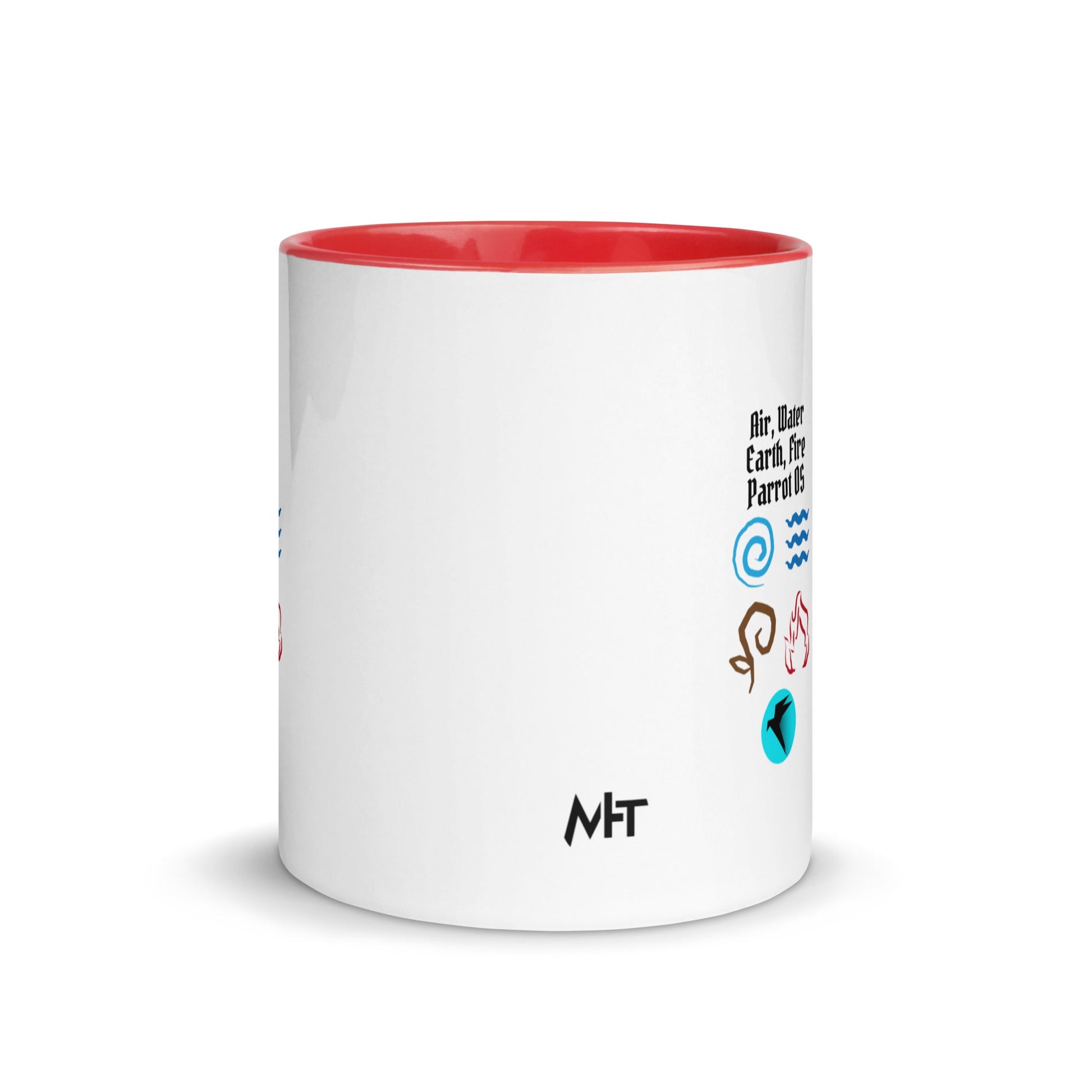 Air, Water, Earth, Fire, Parrot OS - Mug with Color Inside by DarkByteGear