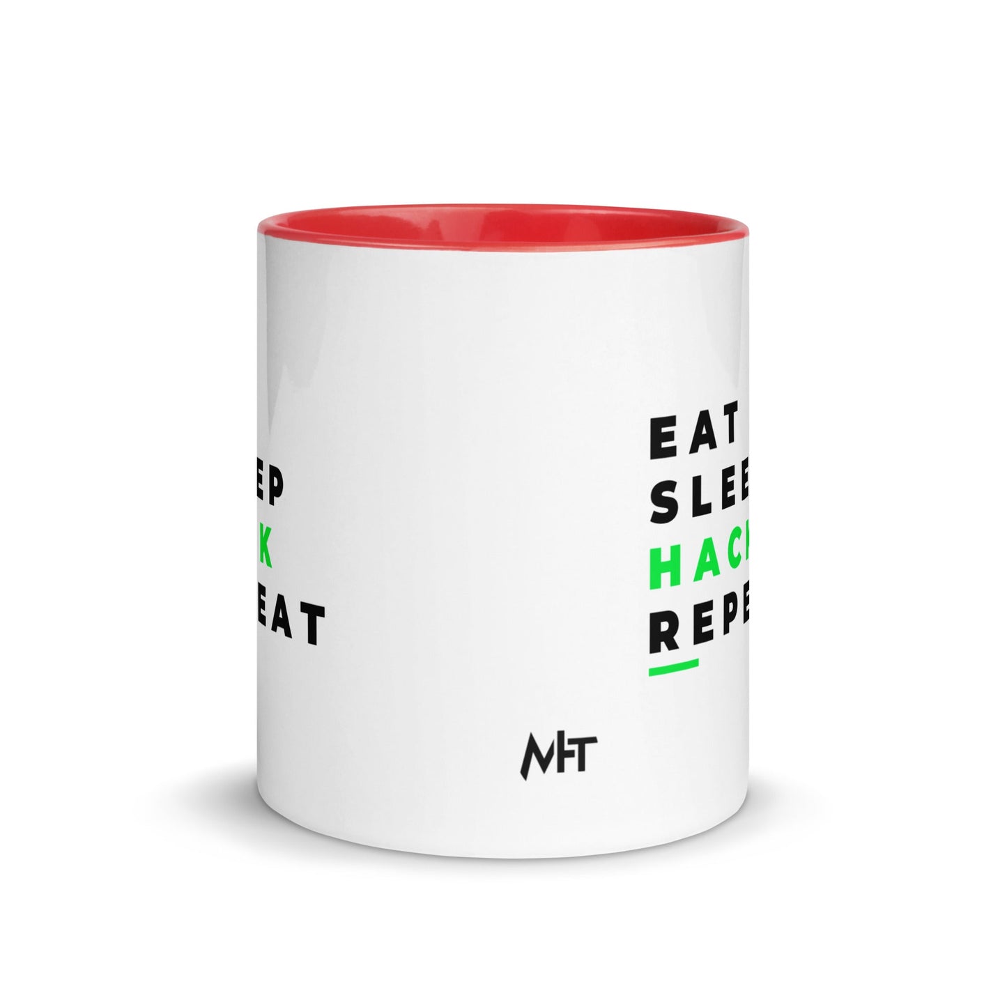 Eat, Sleep, Hack, Repeat V2 - Mug with Color Inside by DarkByteGear