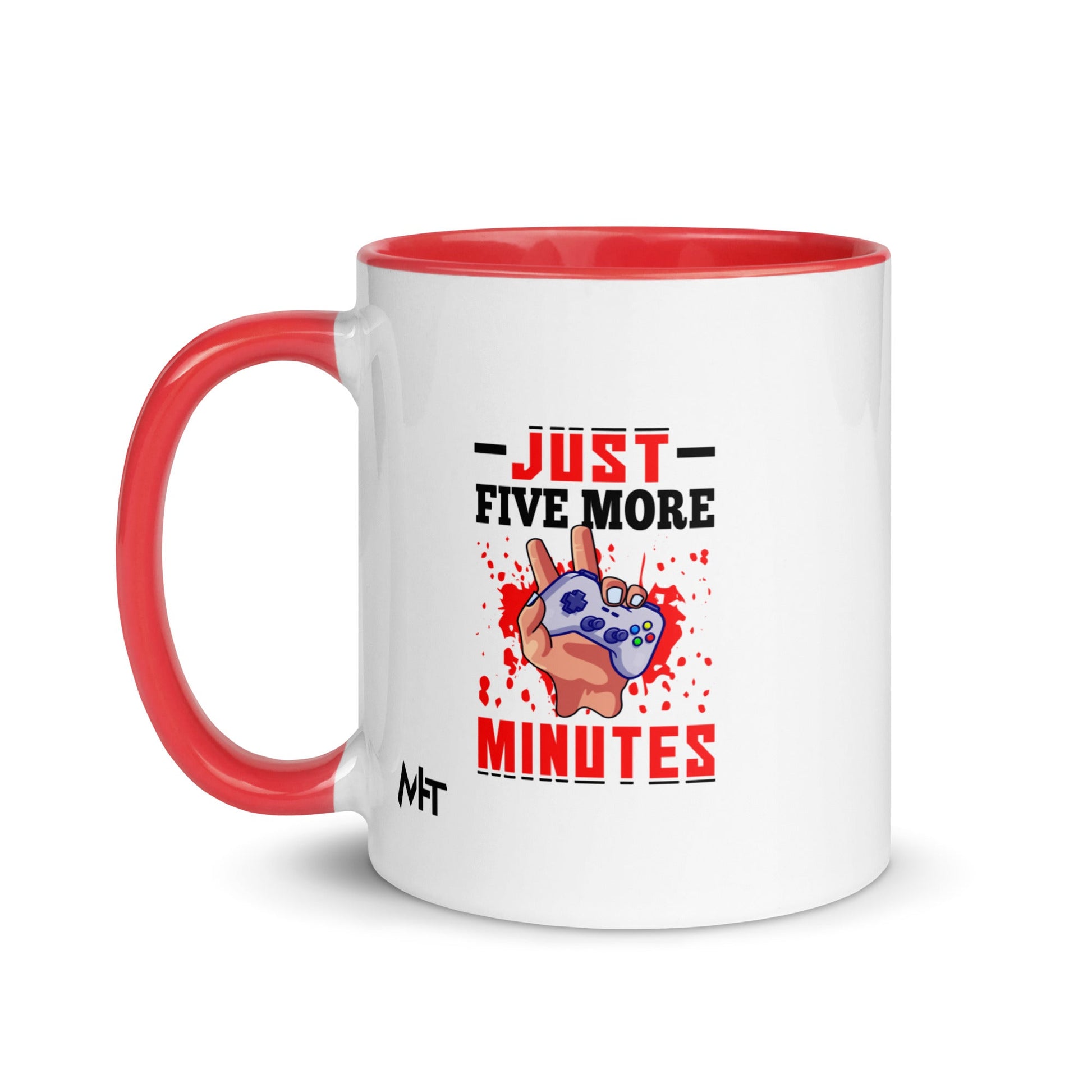 Just 5 more Minutes Rima in Dark Text - Mug with Color Inside by DarkByteGear