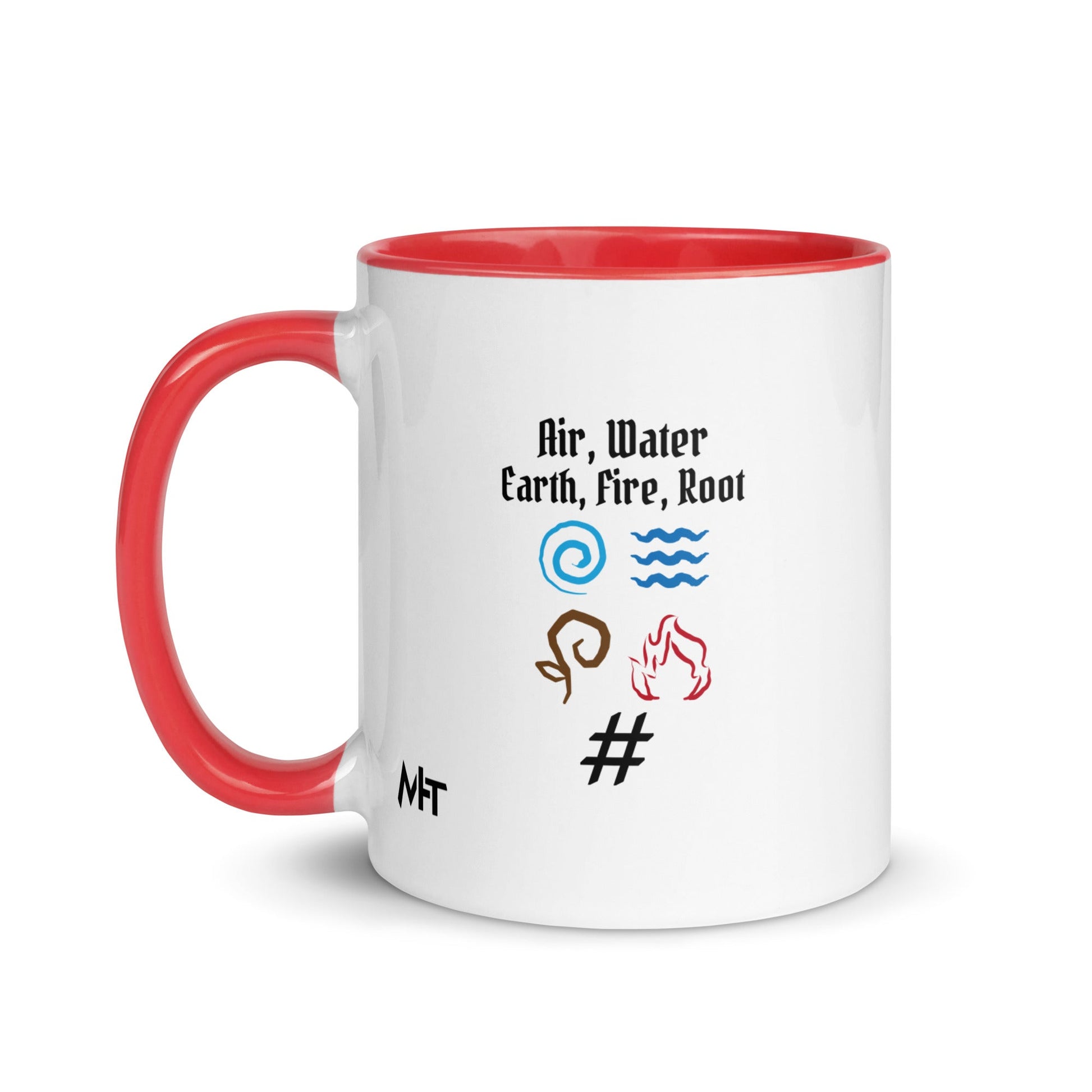 Air, Water, Earth, Fire, Root - Mug with Color Inside by DarkByteGear