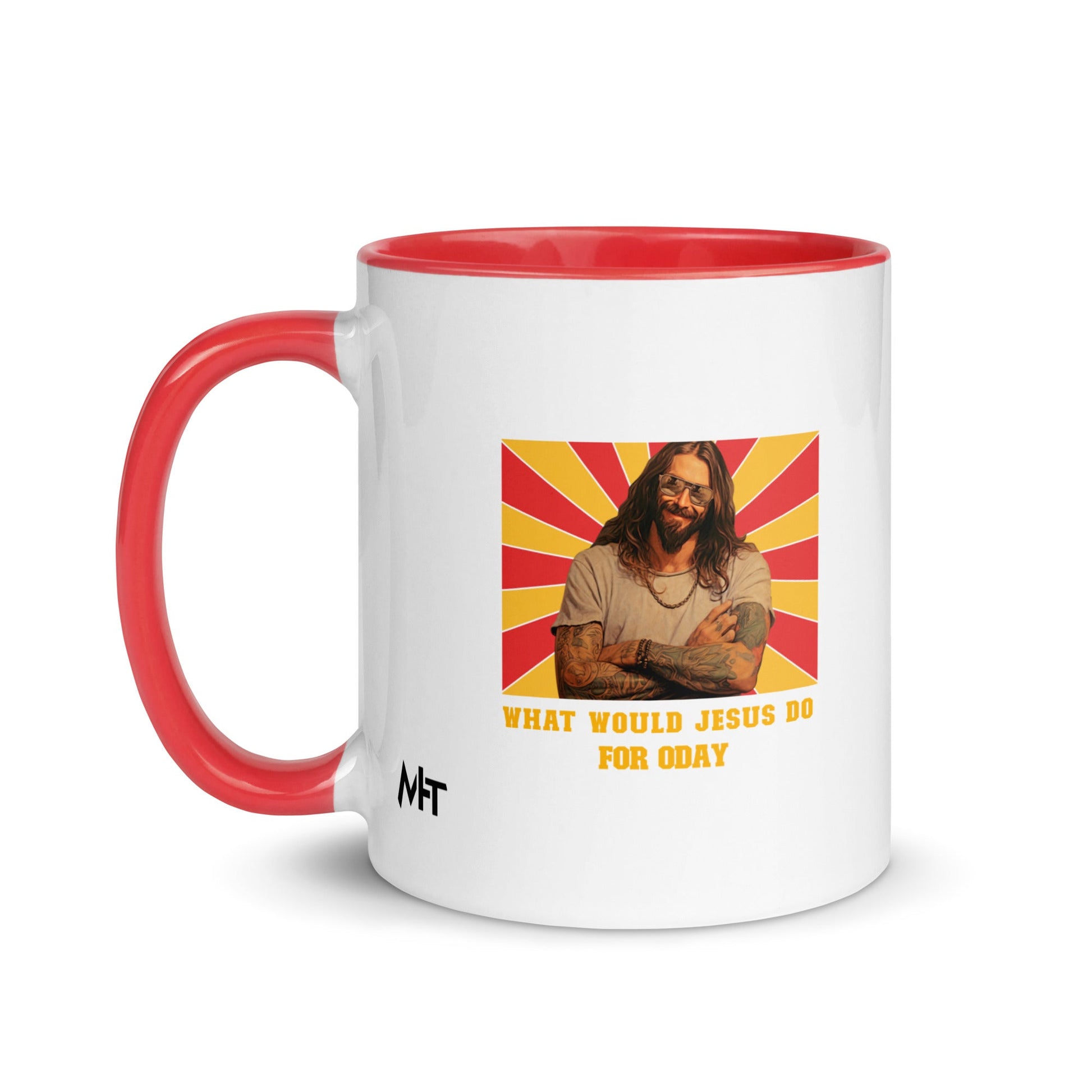 What would Jesus do for 0day v1 - Mug with Color Inside by DarkByteGear