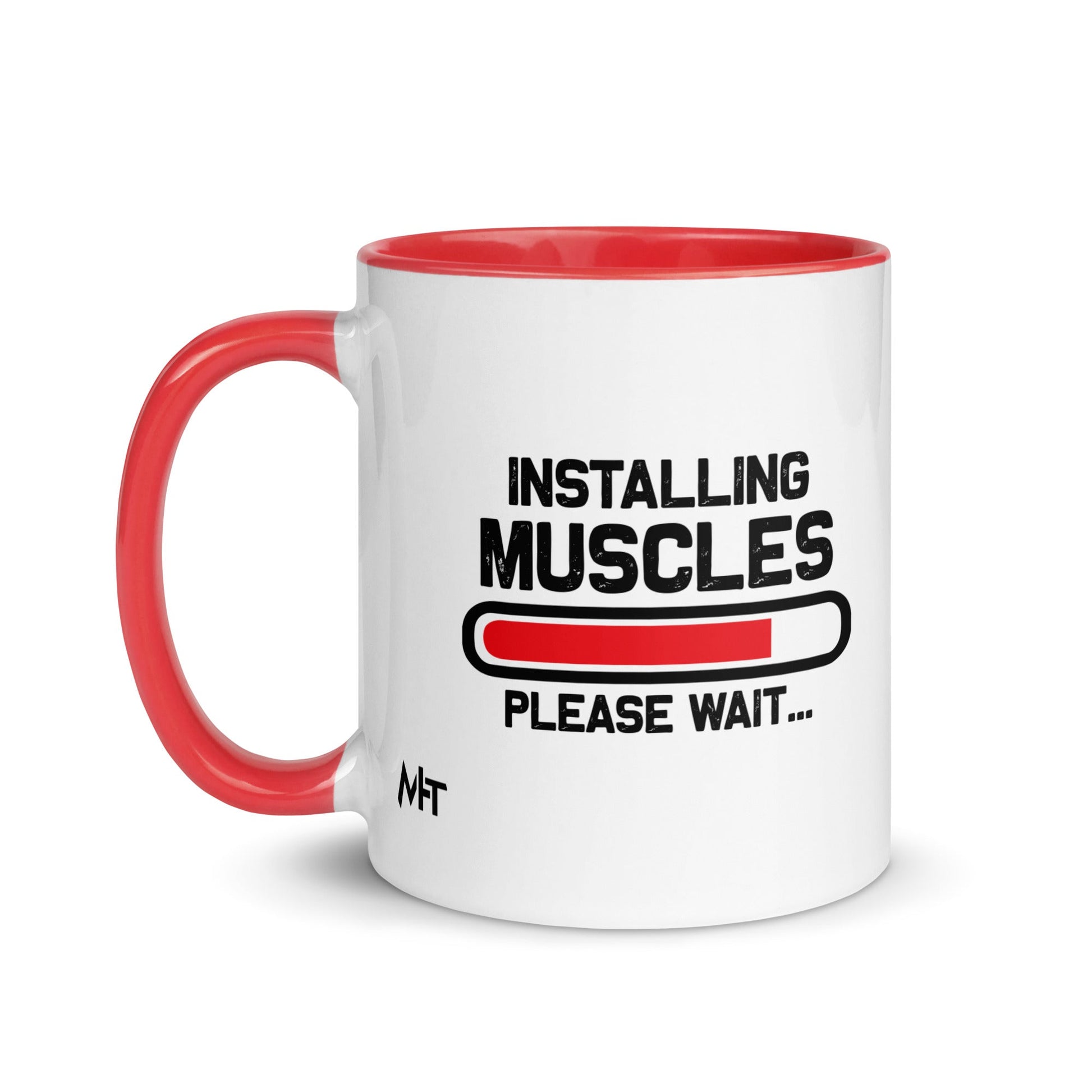 Installing Muscles Please Wait.... - Mug with Color Inside by DarkByteGear